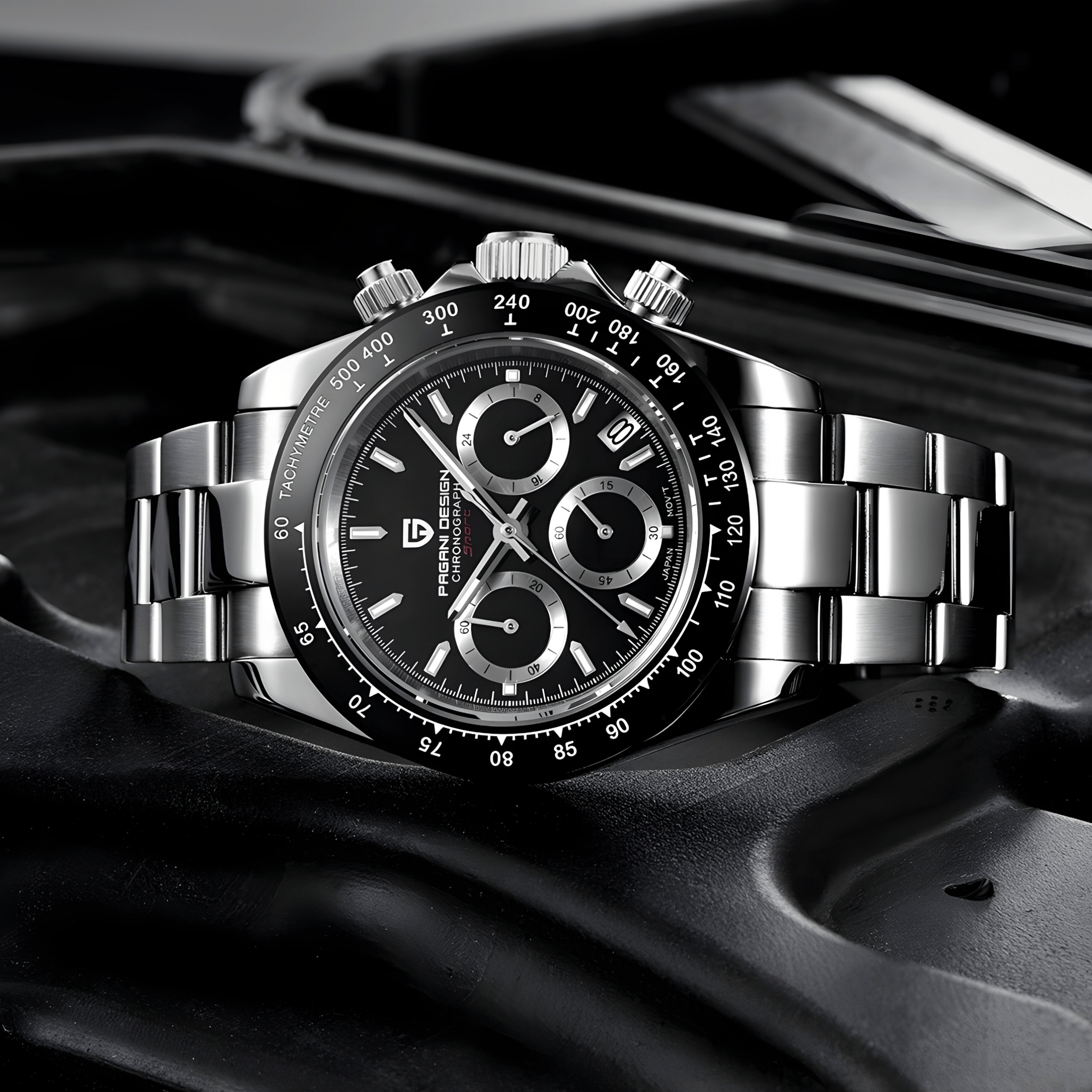 Muški Sat Pagani Design PD1664 Daytona Metal - Silver/Black