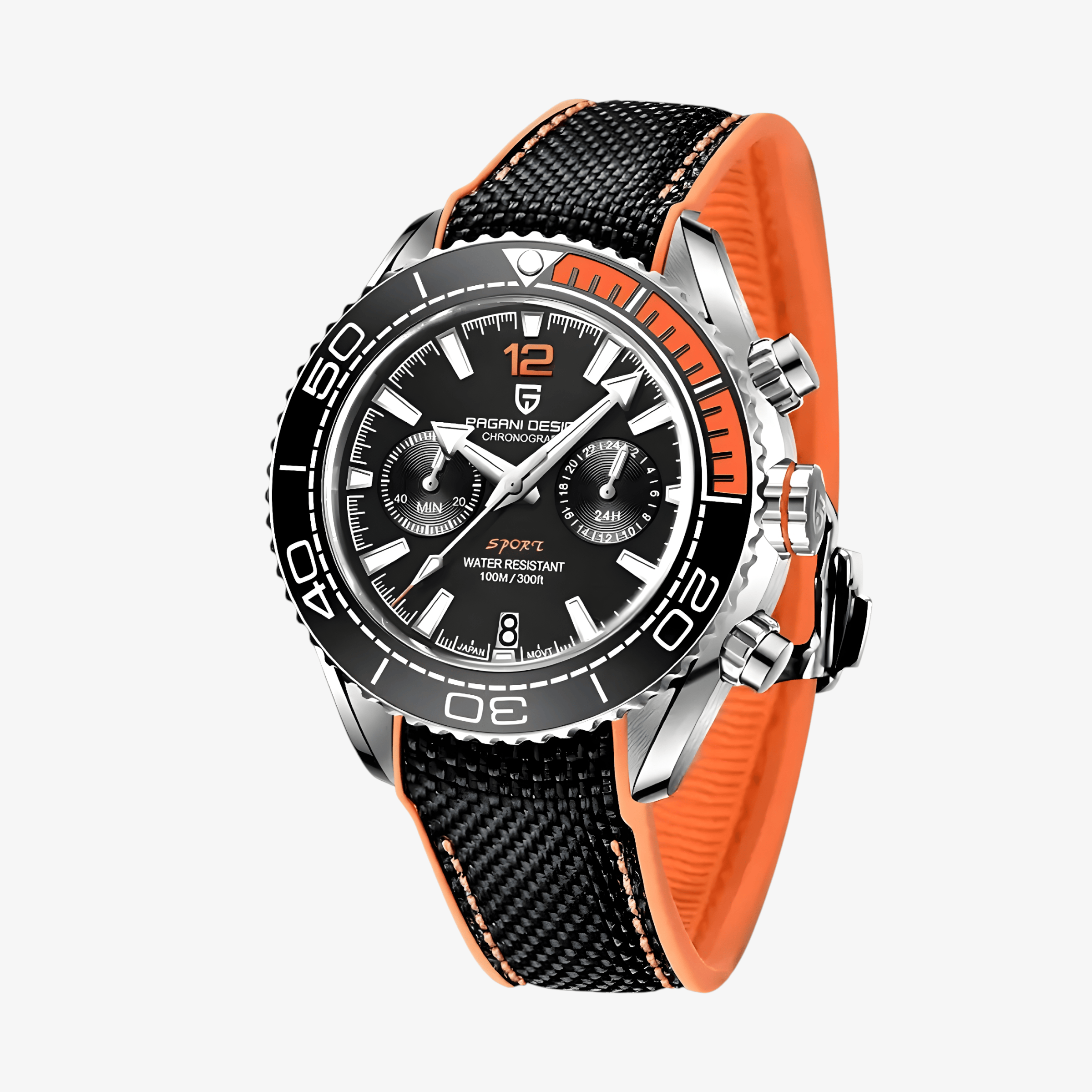 Muški Sat Pagani Design PD1711 Chronograph - Black/Orange