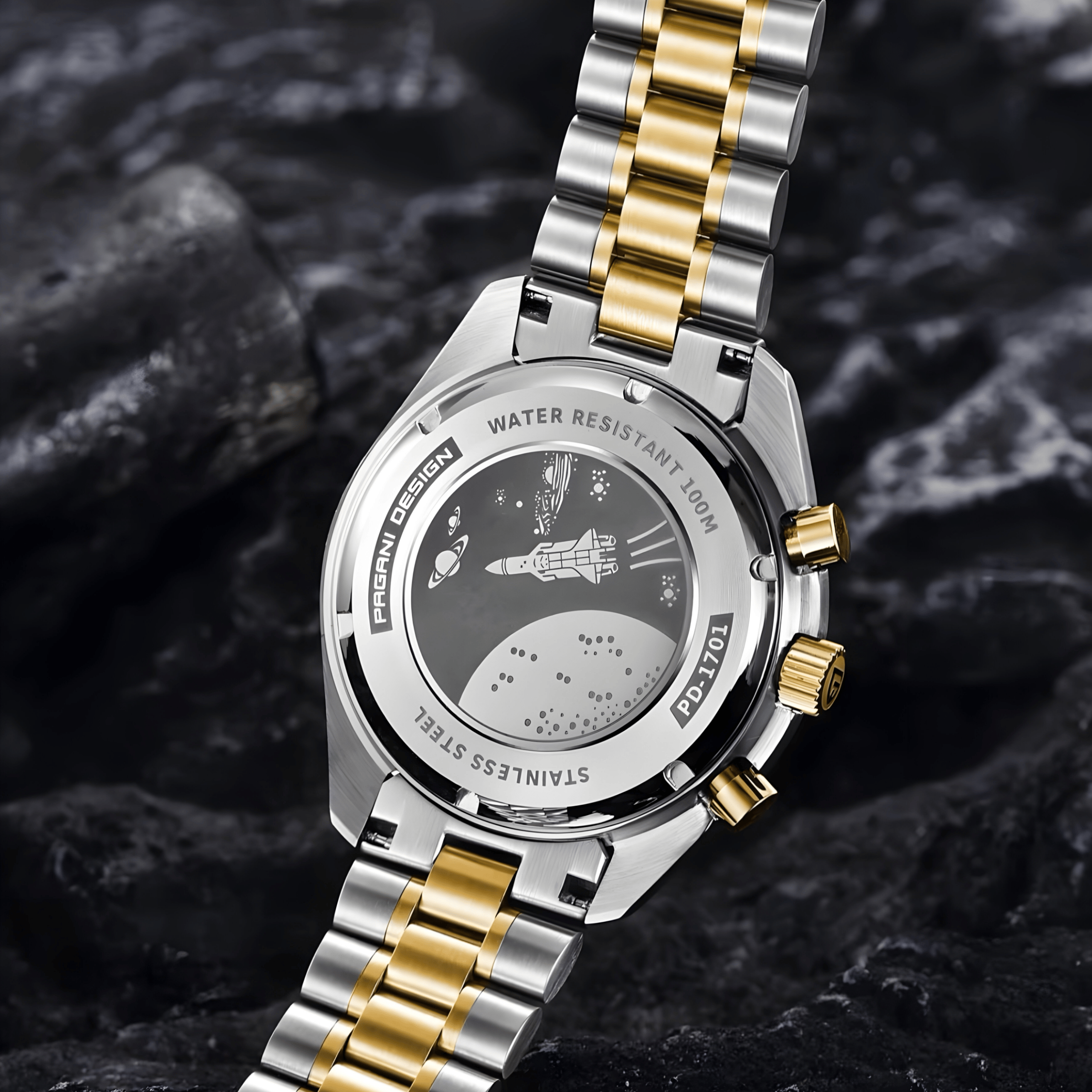 Muški Sat Pagani Desing PD1701 Speedmaster - Silver/Gold Homage