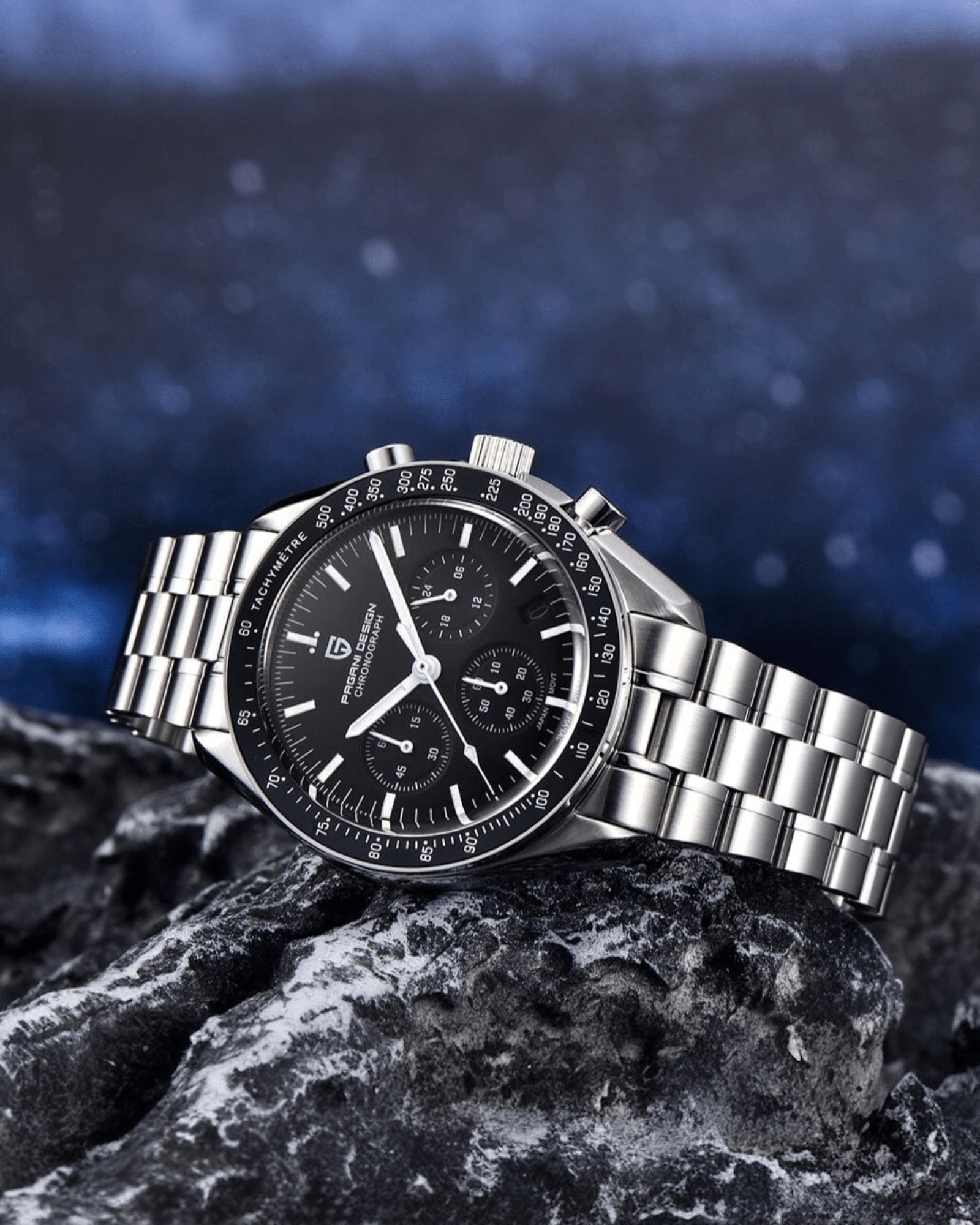 PAGANI DESING PD1701 Speedmaster Crna Srebrna Boja - PRIKAZ PREDNJE STRANE