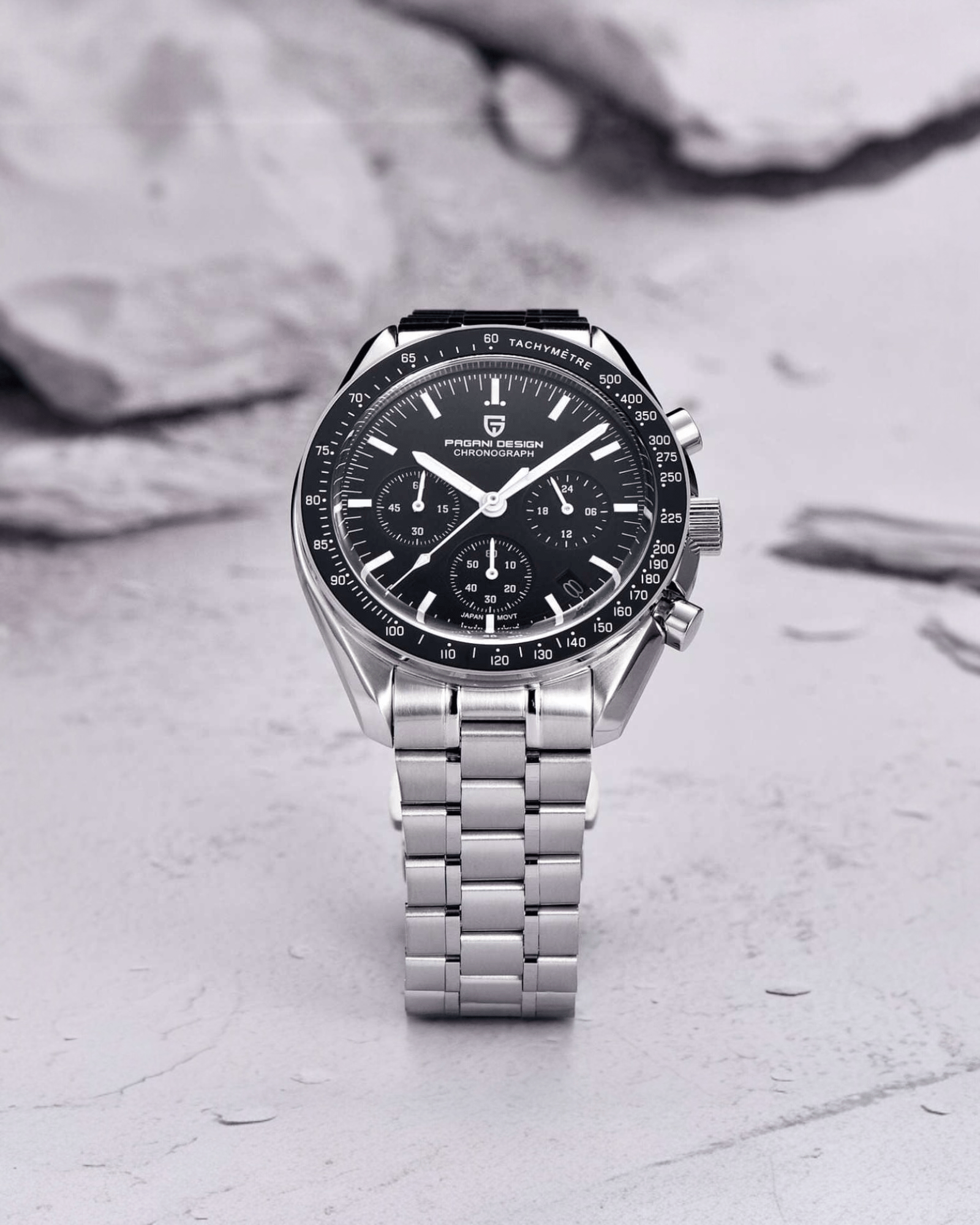 PAGANI DESING PD1701 Speedmaster Crna Srebrna Boja - PRIKAZ PREDNJE STRANE IZBLIZA