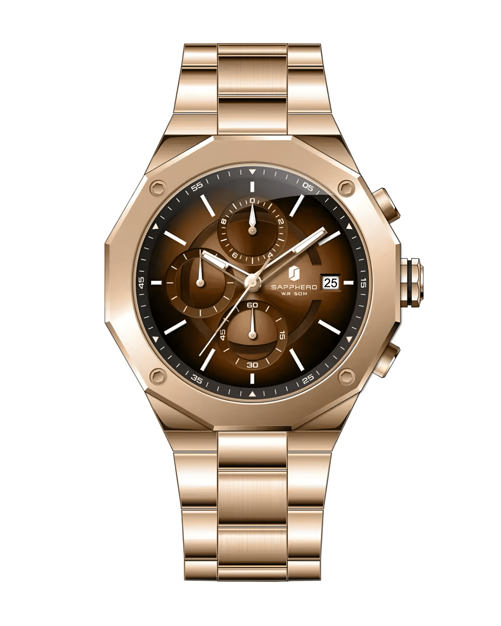 Prikaz prednje strane sata SAPPHERO SO22G Bisiness u Rose Gold boji, Najbolja cena u Srbiji, SAPPHERO Satovi