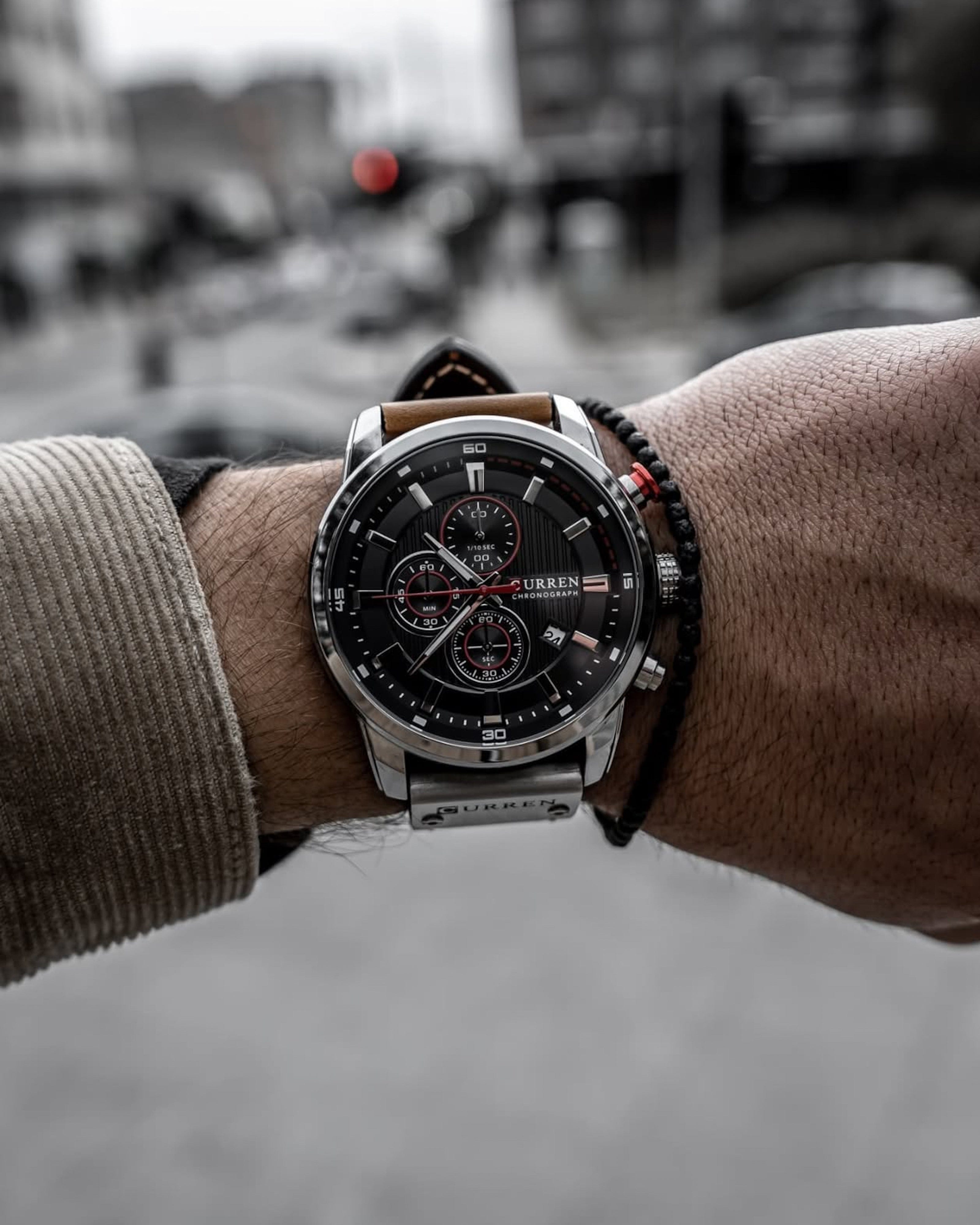 Curren CR8291 Braon Crna Boaj - Prikaz prednje strane sata izbliza