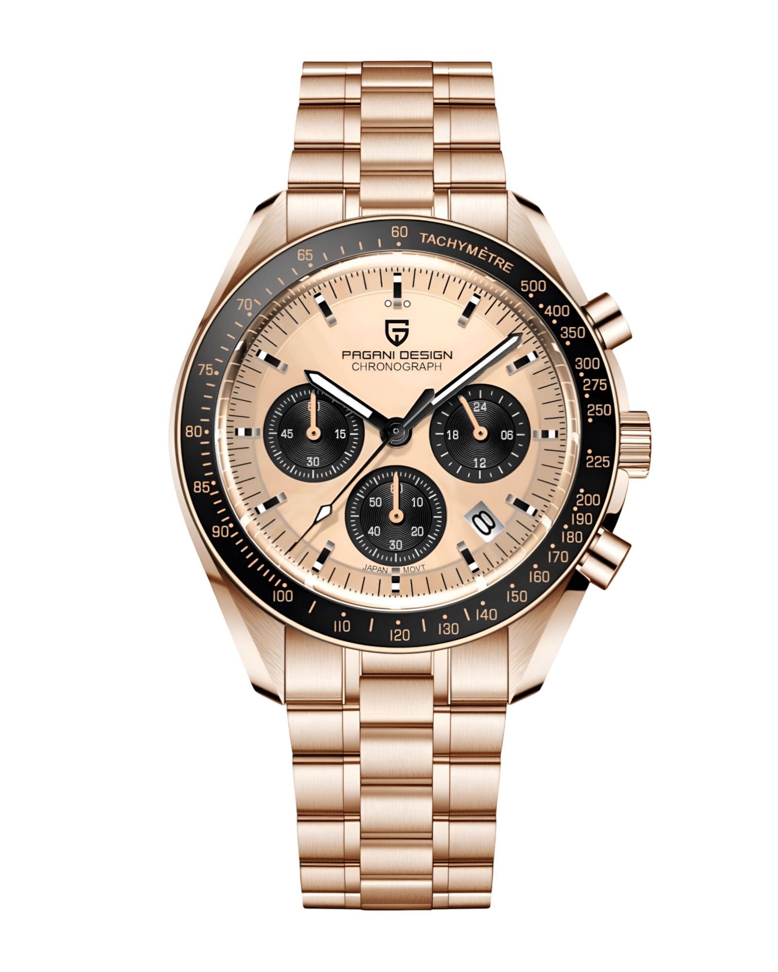 Pagani Design PD1701 Speedmaster - Rose Gold boja - Prikaz prednje strane muškog sata