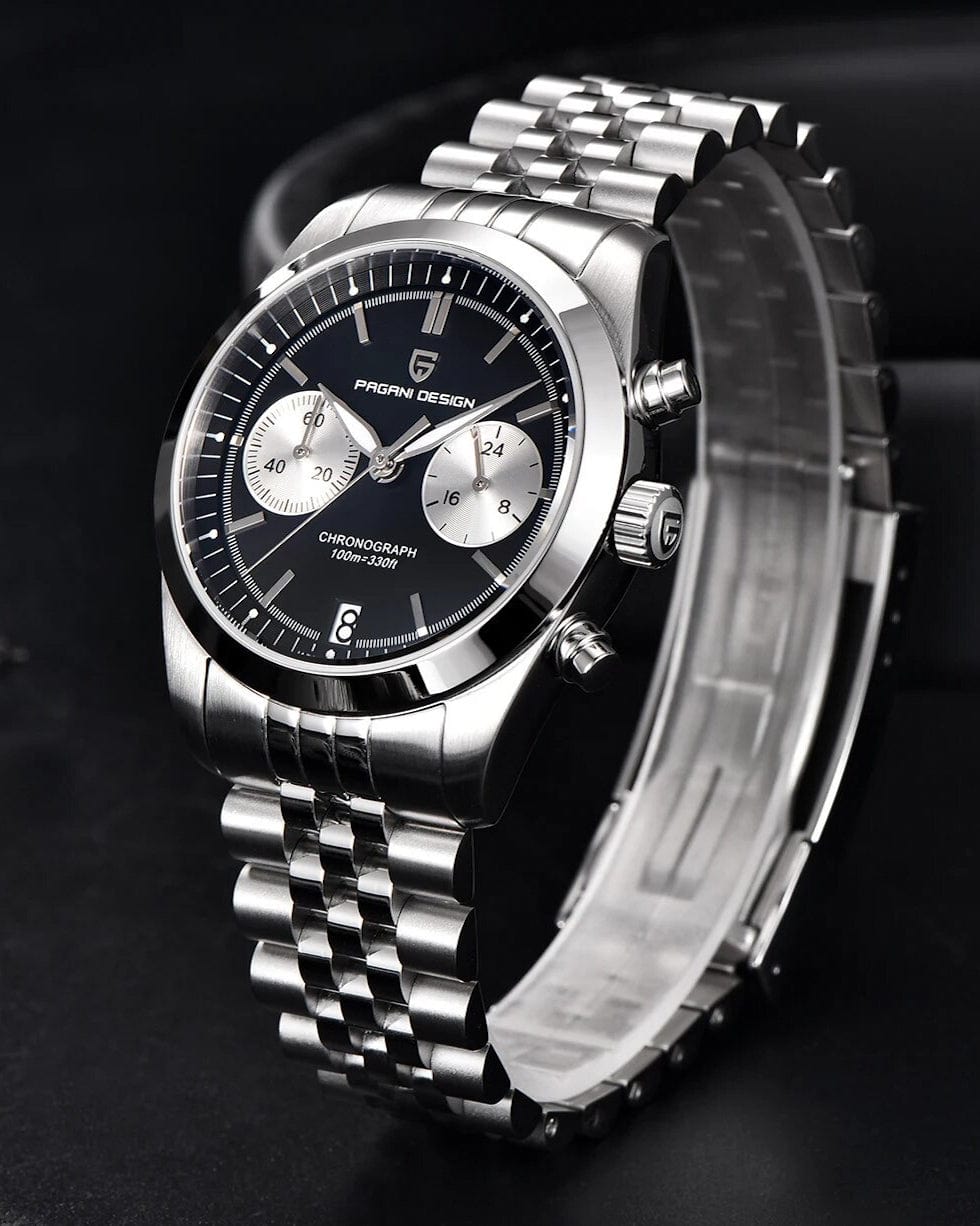 Muški sat Pagani Design PD-1775 - Crna Boja - Detaljan pogled na narukvicu sata - Metalna narukvica - SEIKO - 38mm Pilot - najbolja cena u Srbiji