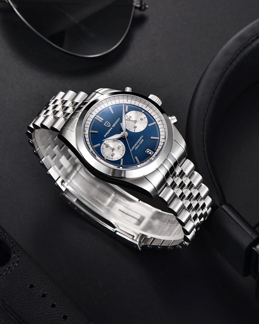 Muški sat Pagani Design PD-1775 - Plava Boja - Detaljan pogled na boju sata - Metalna narukvica- SEIKO - 38mm Pilot - najbolja cena u Srbiji