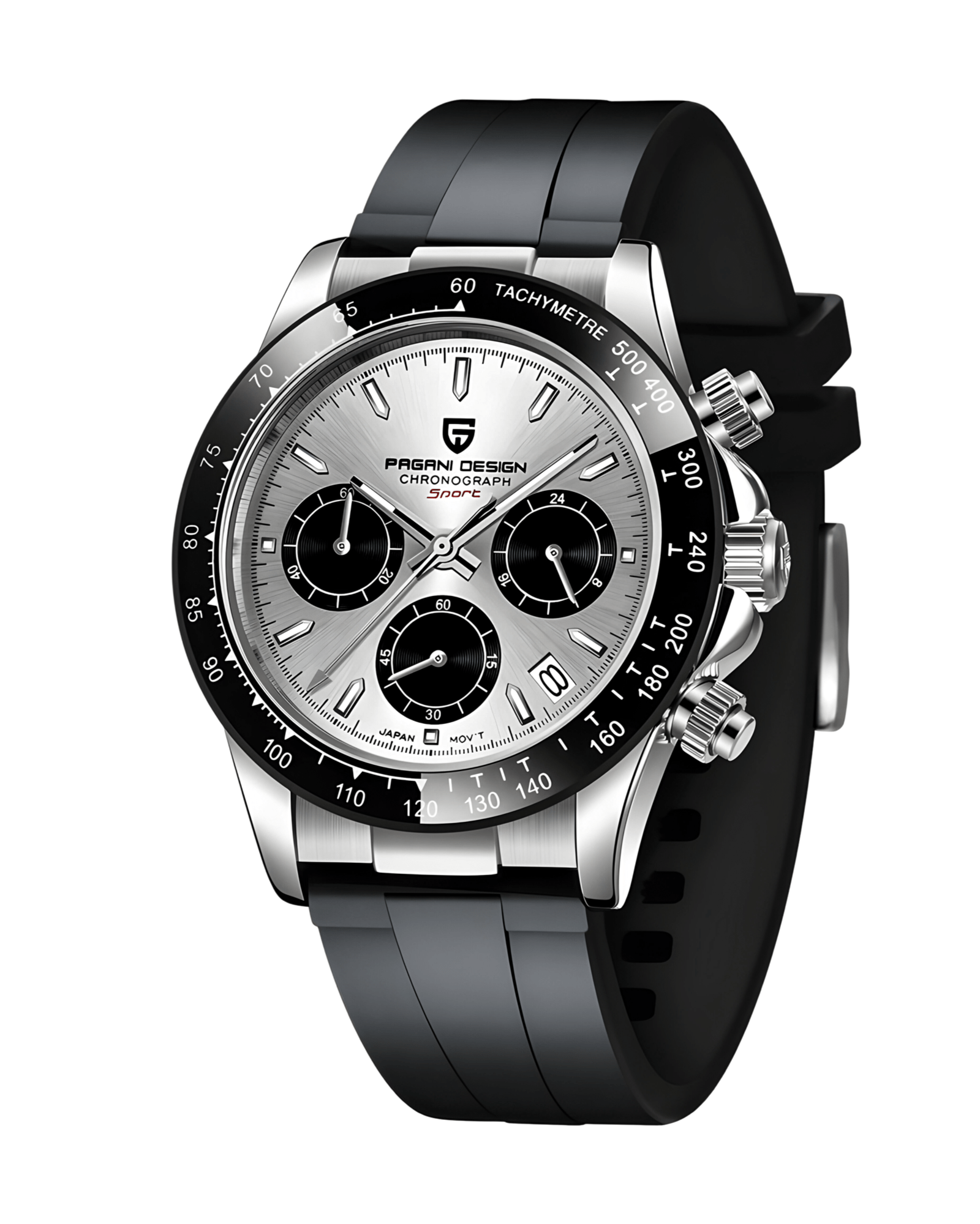 Pagani Design PD1664 Daytona - Srebrna Boja - Prikaz prednje strane muškog sata