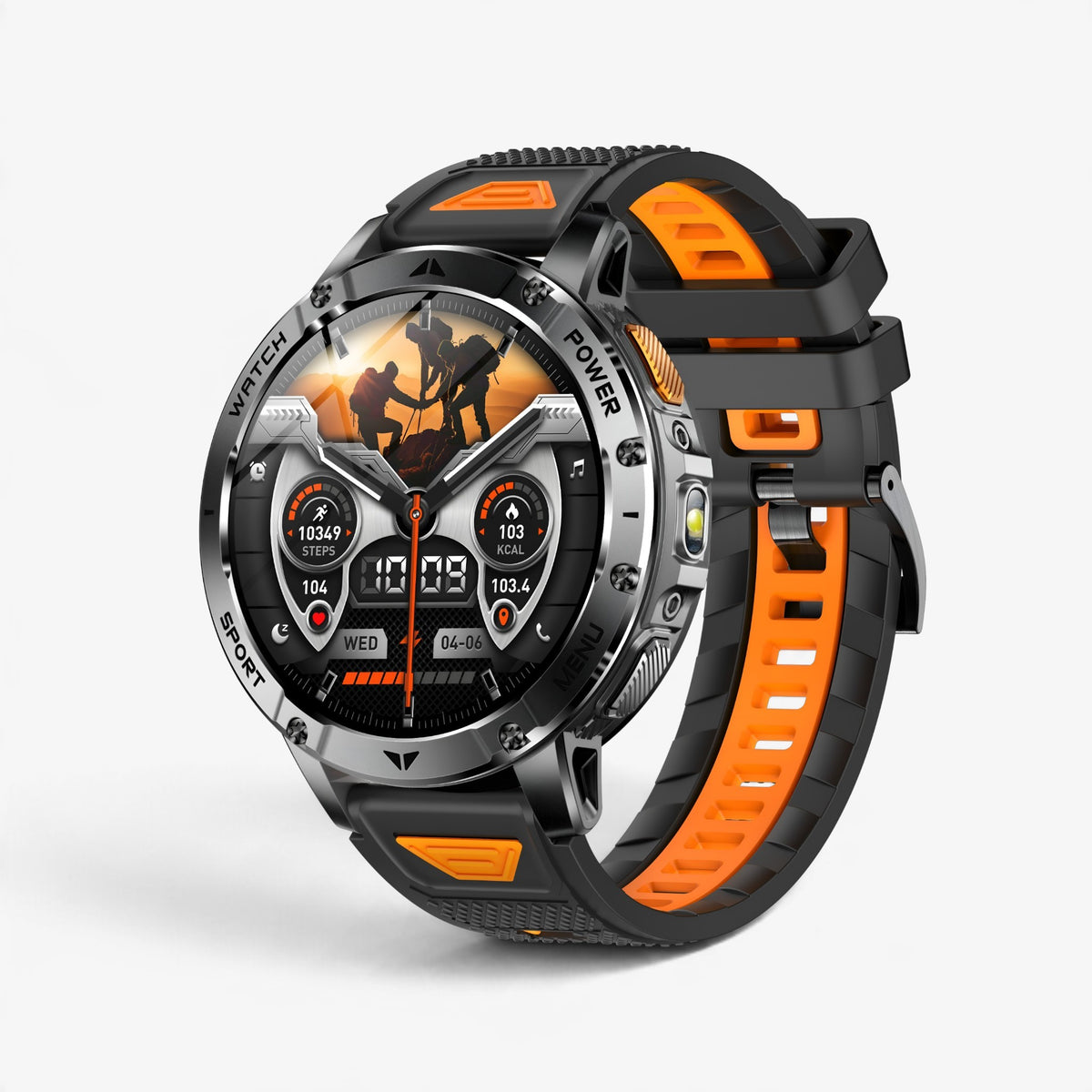 Muški Pametni Sat Military AK112 - Black/Orange