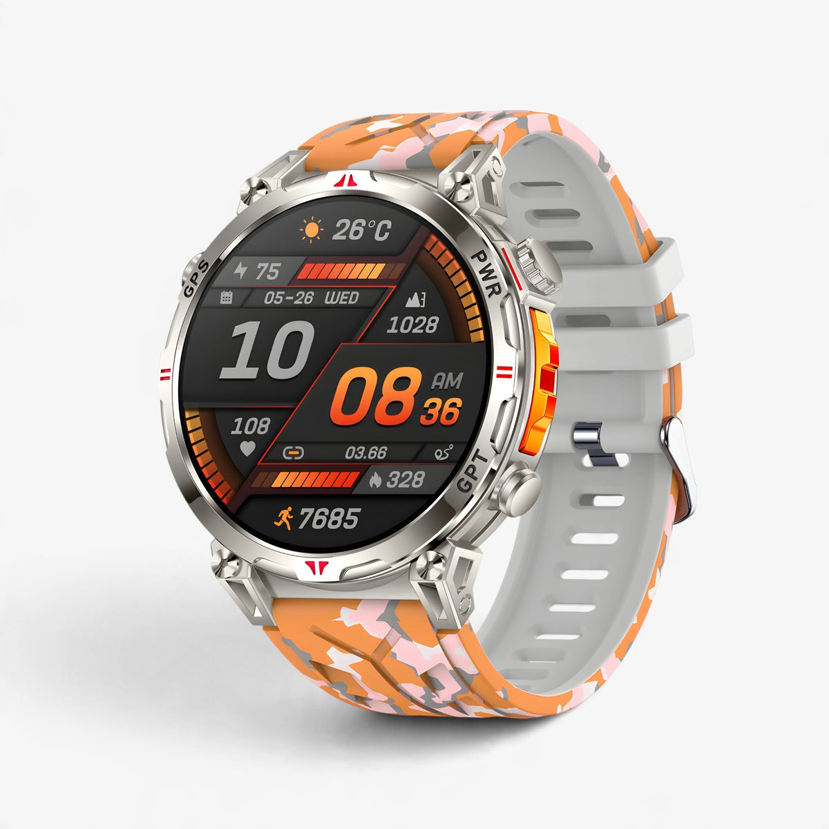 Muški Pametni Sat Military KC93 - Camouflage/Orange
