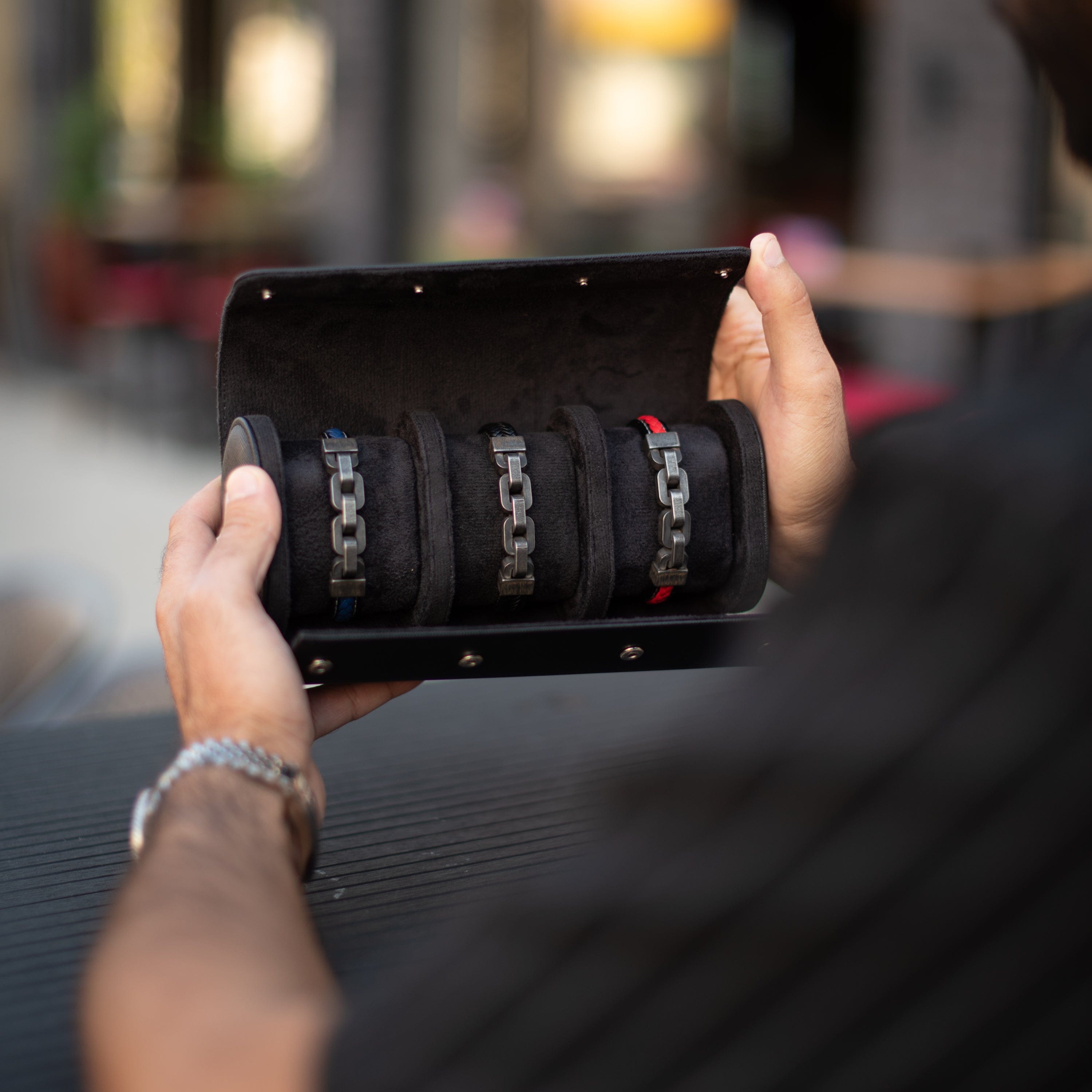 Set Muških Narukvica Chain + Fotrola