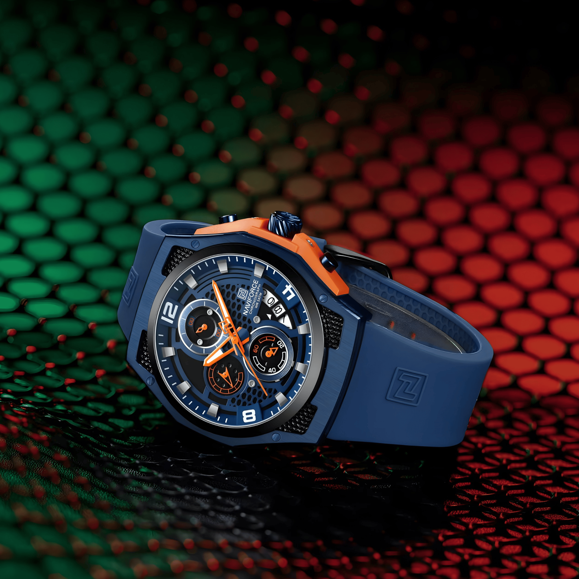 Muški sat sa silikonskom narukvicom u plavoj boji