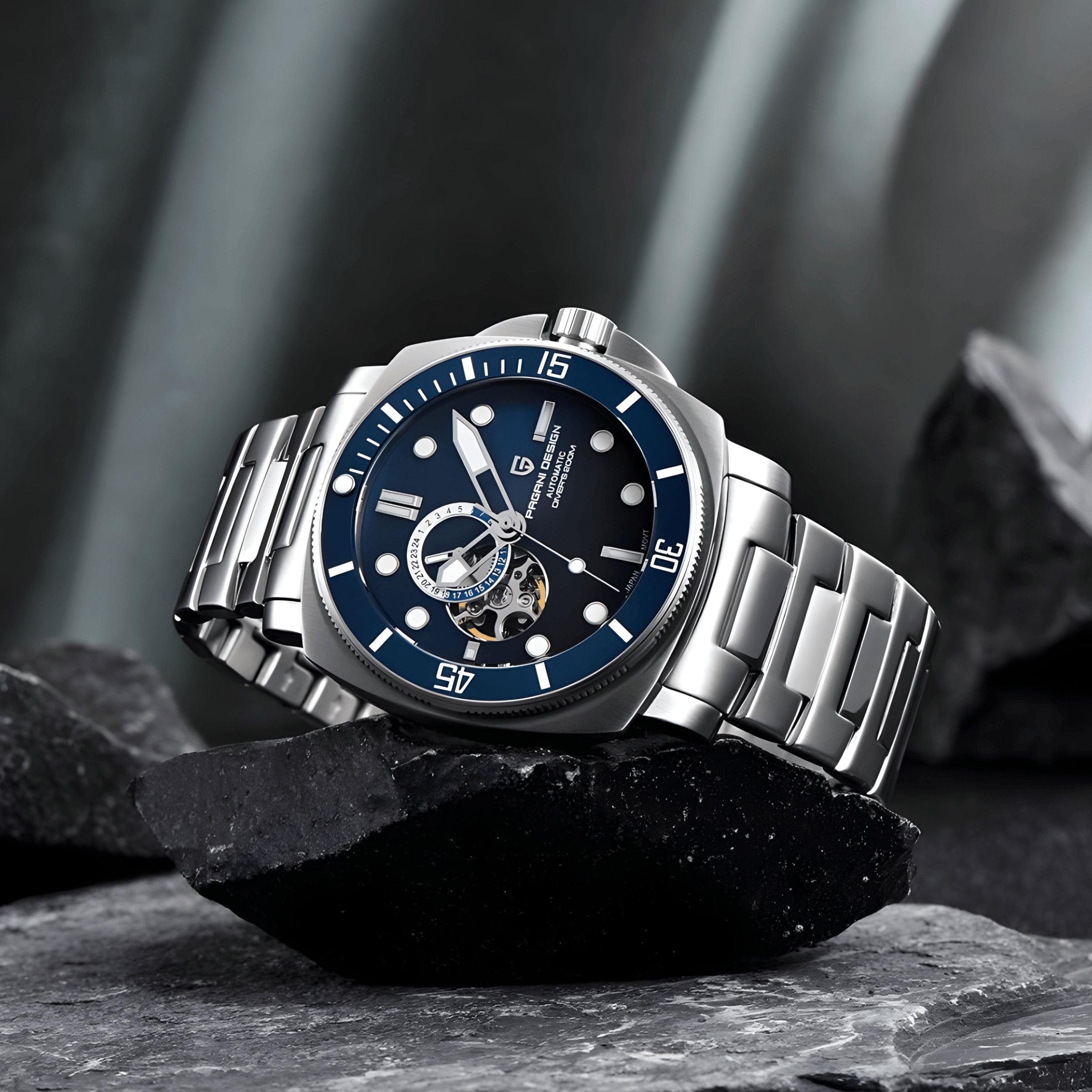 Muški Diver Satovi – 200m vodotpornost sa metalnom narukvicom i plavim brojcanikom