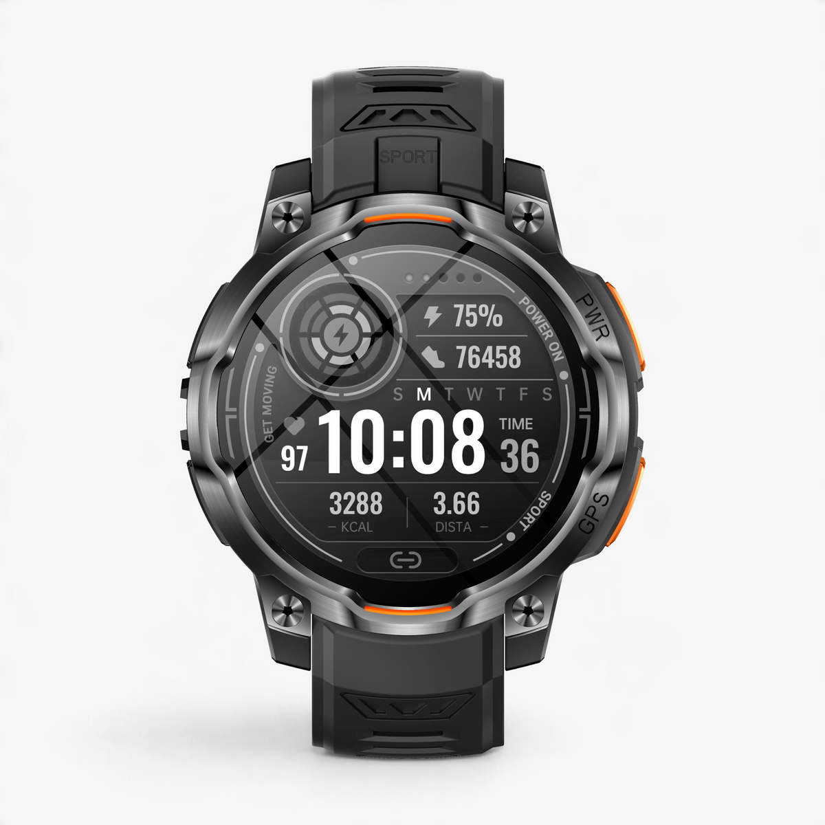 Muški Pametni Sat Military KC108 - Black/Orange