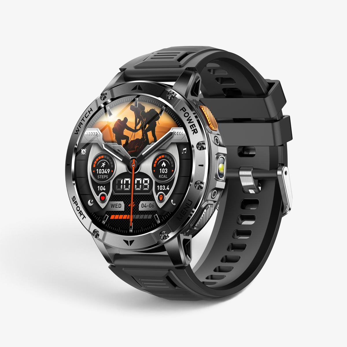 Muški Pametni Sat Military AK112 - Black/Orange