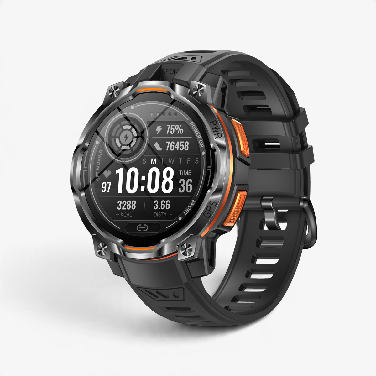 Muški Pametni Sat Military KC108 - Black/Orange