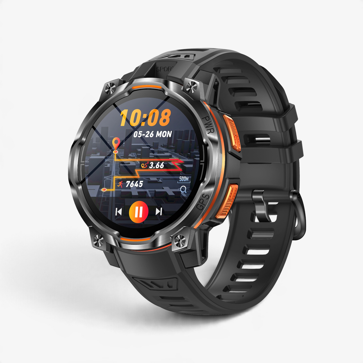 Muški Pametni Sat Military KC108 - Black/Orange