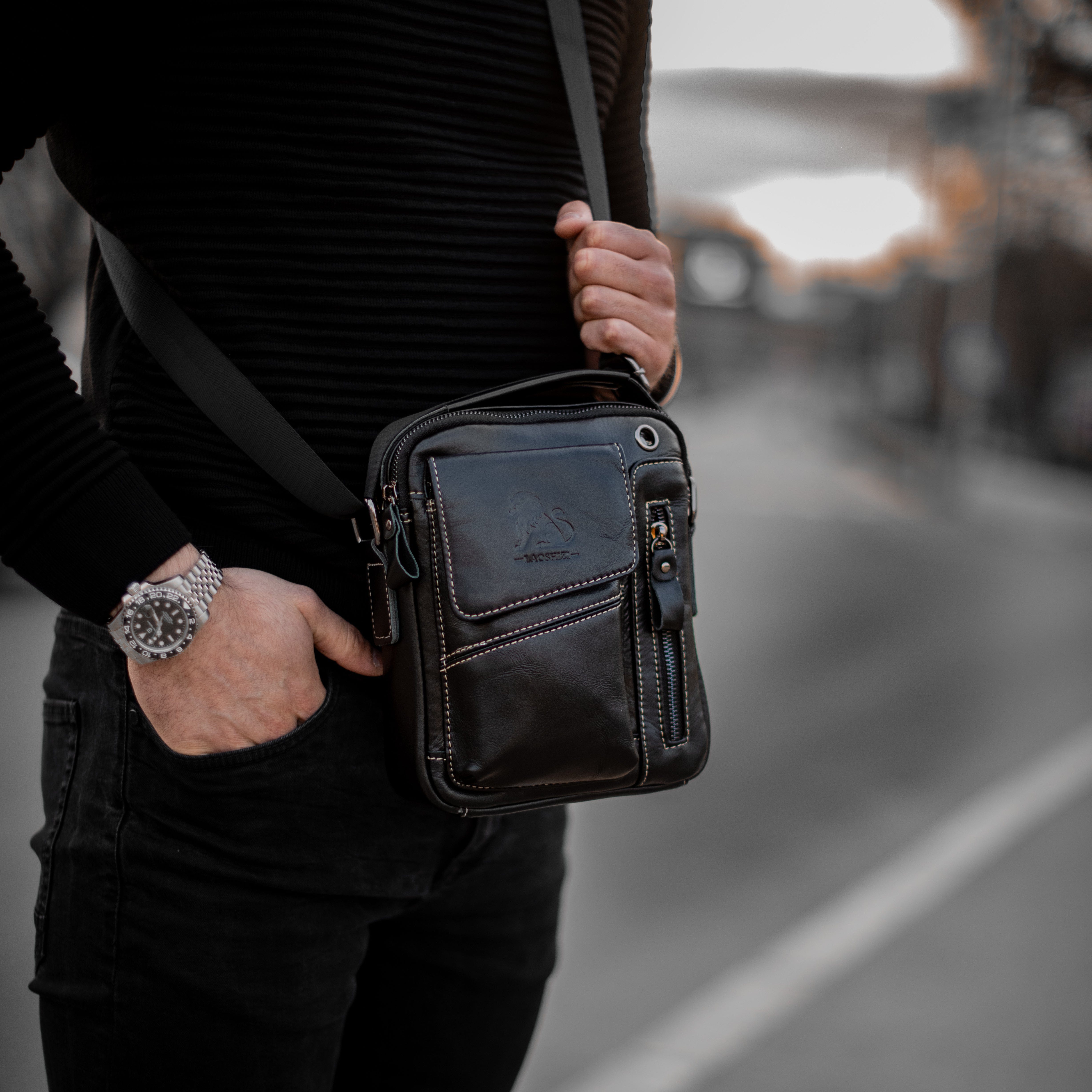 Kožna Torba  "Leo" 🦁⚫️ 35% OFF Handbags Be Brave Man Srbija