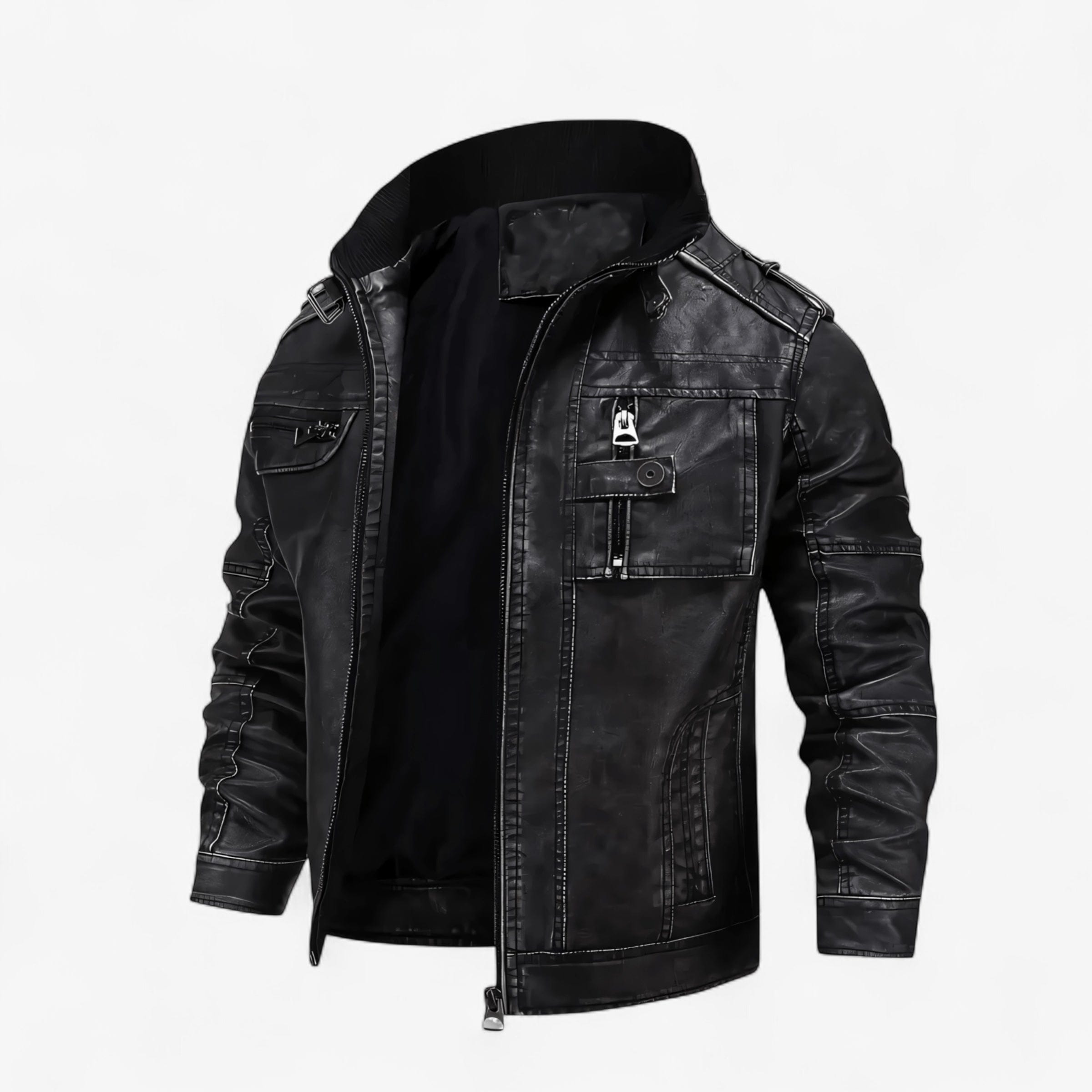 Muška Crna Kožna Jesenja Jakna – Black Rider
