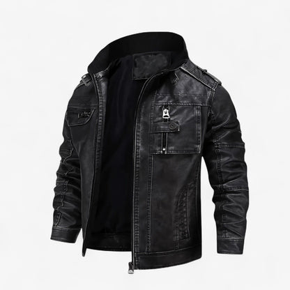 Muška Crna Kožna Jesenja Jakna – Black Rider
