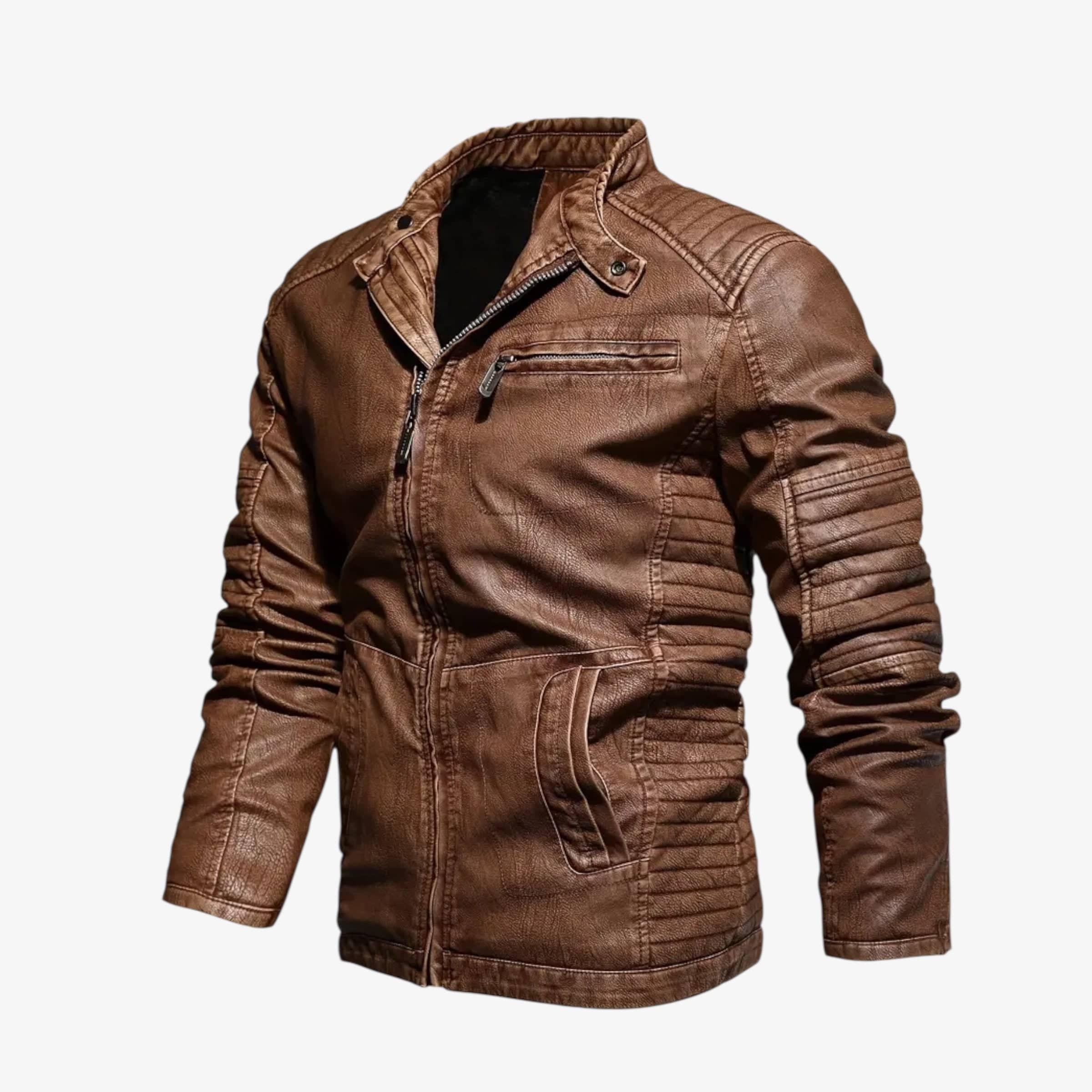 Muška Kožna Jakna sa termo postavom - Legion Brown