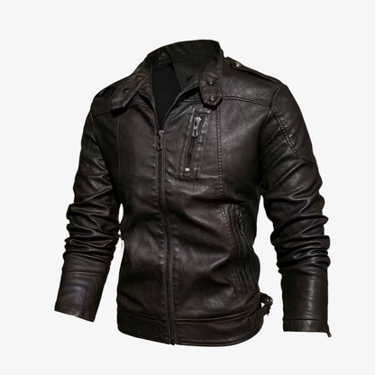 Muška Kožna Jesenja Jakna Iron Hide - Burbon Boja