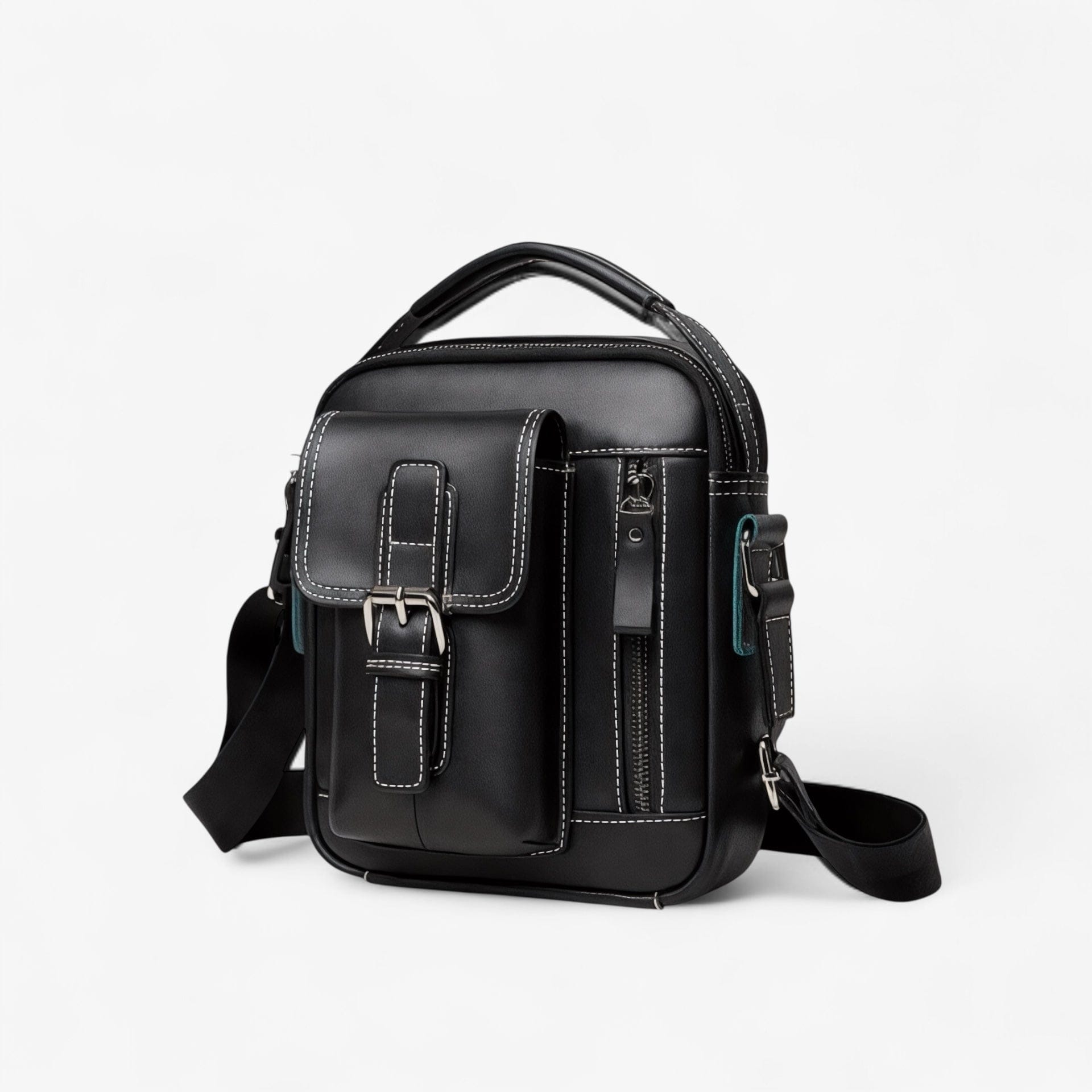 Muška Kožna torba - Vintage One Black - Prikaz prednje strane kozne torbe