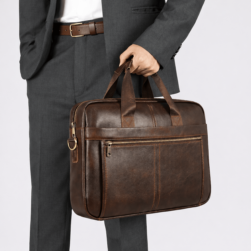 MUŠKA KOŽNA TORBA ZA LAPTOP 13/15 Inča – DEEPRO BROWN