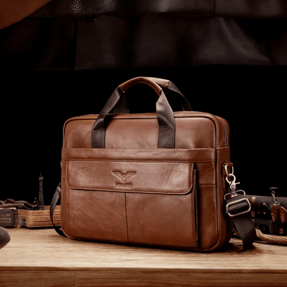 MUŠKA KOŽNA TORBA ZA LAPTOP 13/15 Inča – NORDEEP BROWN