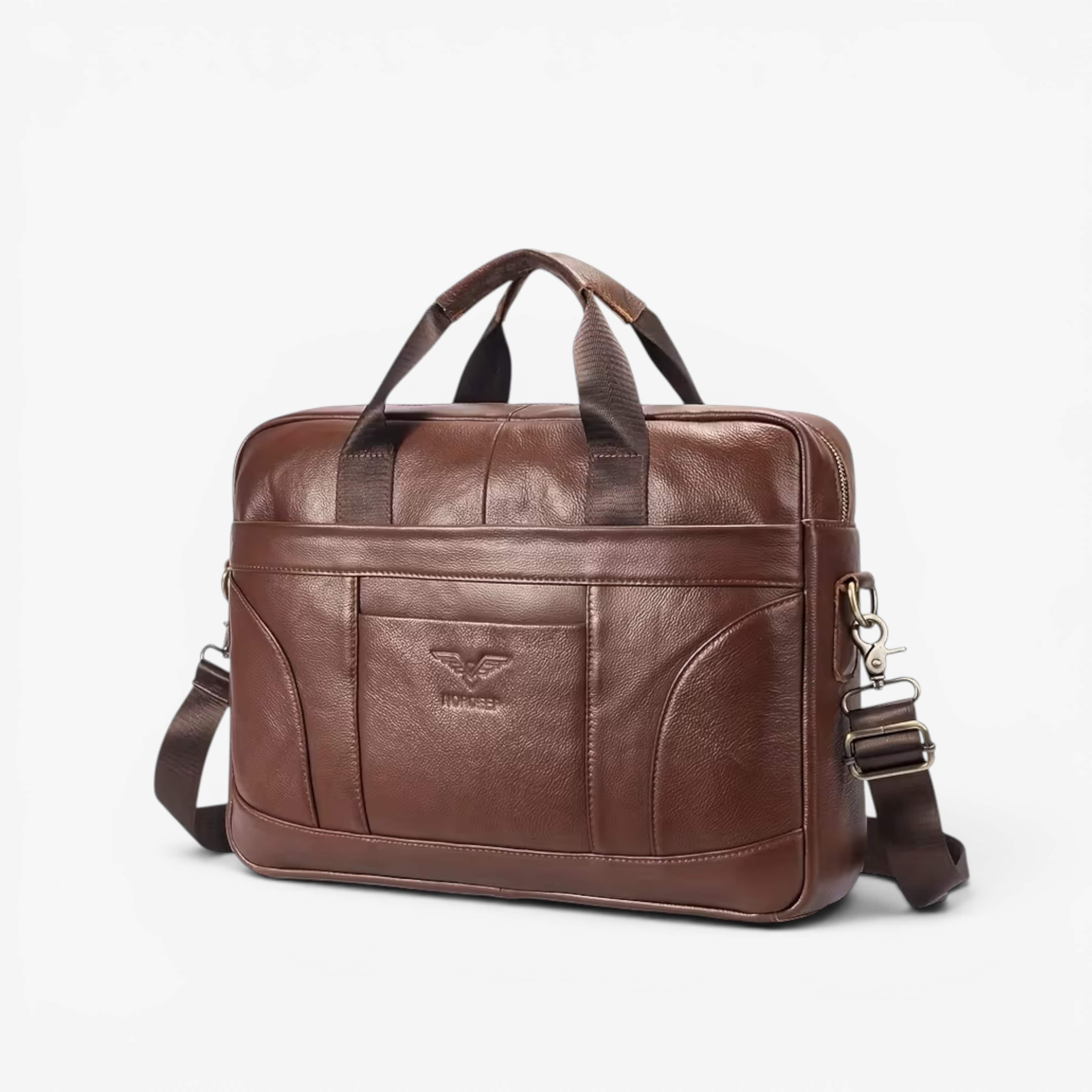 MUŠKA KOŽNA TORBA ZA LAPTOP 13/15 Inča – NORDEEP BROWN