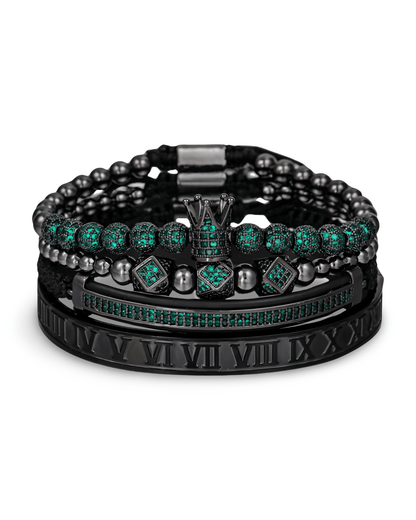 Muška narukvica od hiruškog čelika ROYAL Smaragd 👑