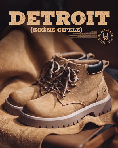 MUŠKE KOŽNE DUBOKE CIPELE DETROIT – WHEAT