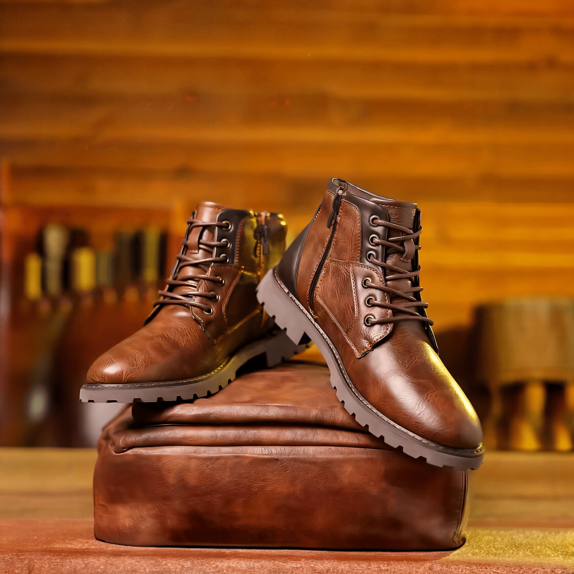 Cipele Kingston u braon boji snimljene pod blagim uglom na unutrašnju stranu