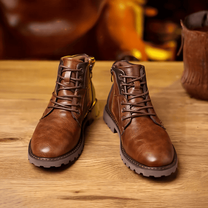 Muške duboke cipele Kingston fotografisane s prednje strane, fokus na vrh i pertle