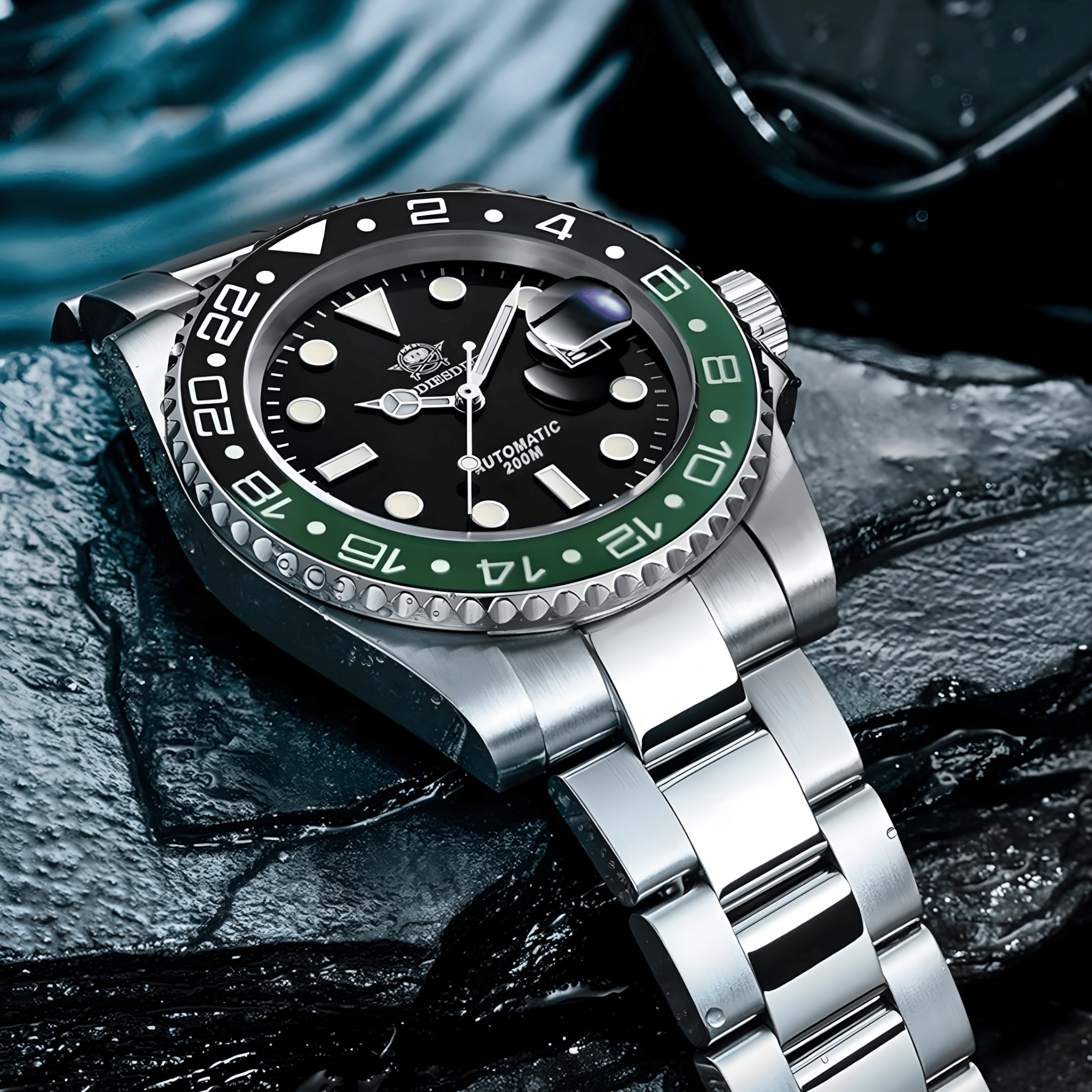 Prikaz prednje bočne strane kućišta i brojčanika muškog sata ADDIESDIVE H3AC - Sprite