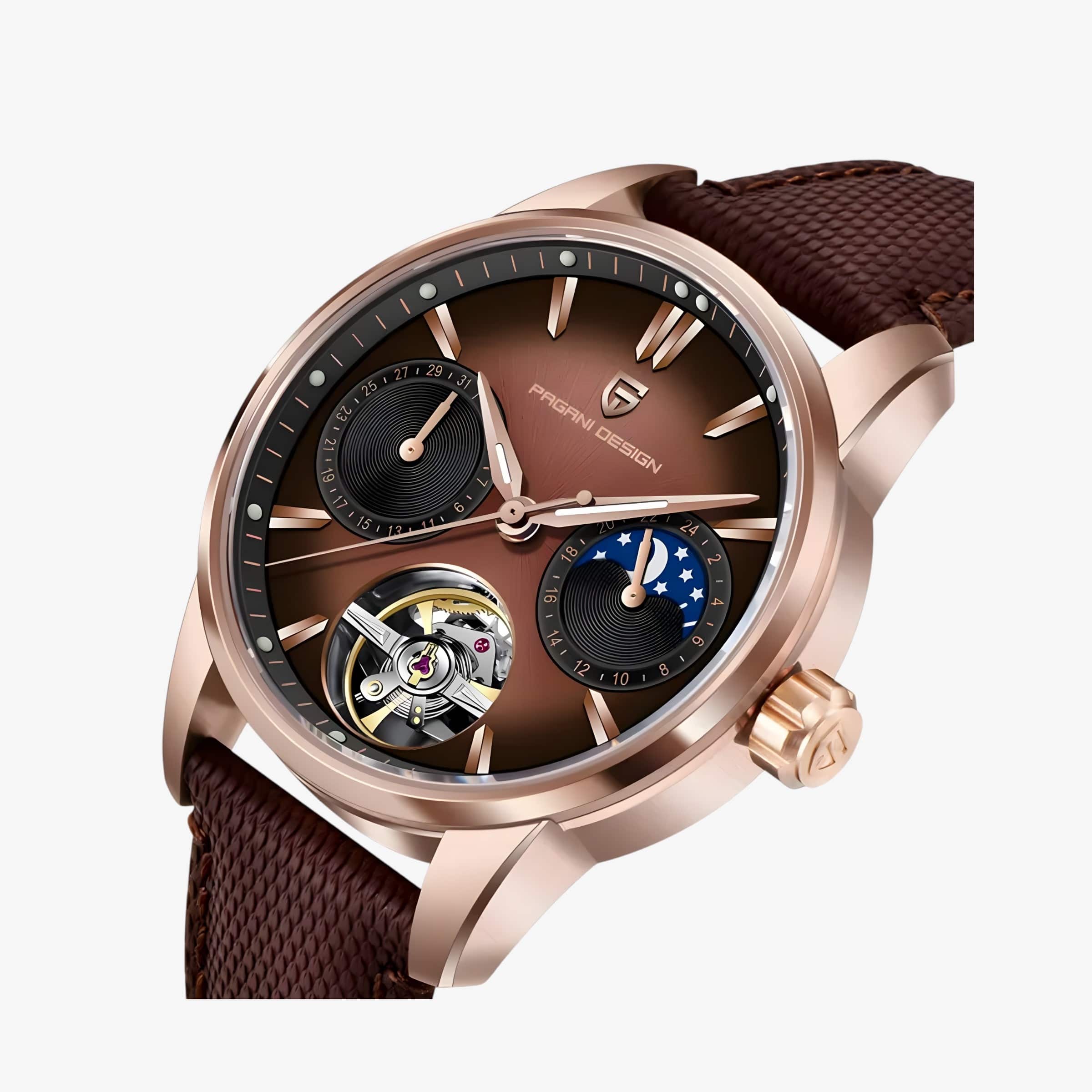 Muški Automatik Sat Pagani Desing PD-YS021 - Brown/Gold