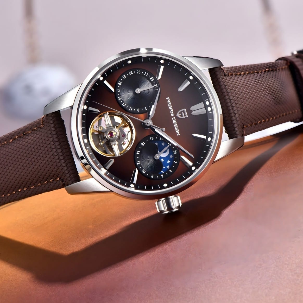 Muški Automatik Sat Pagani Desing PD-YS021 - Brown/Silver