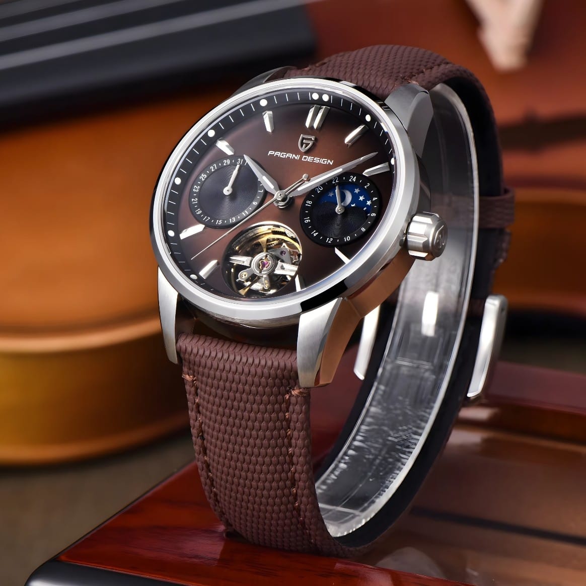 Muški Automatik Sat Pagani Desing PD-YS021 - Brown/Silver