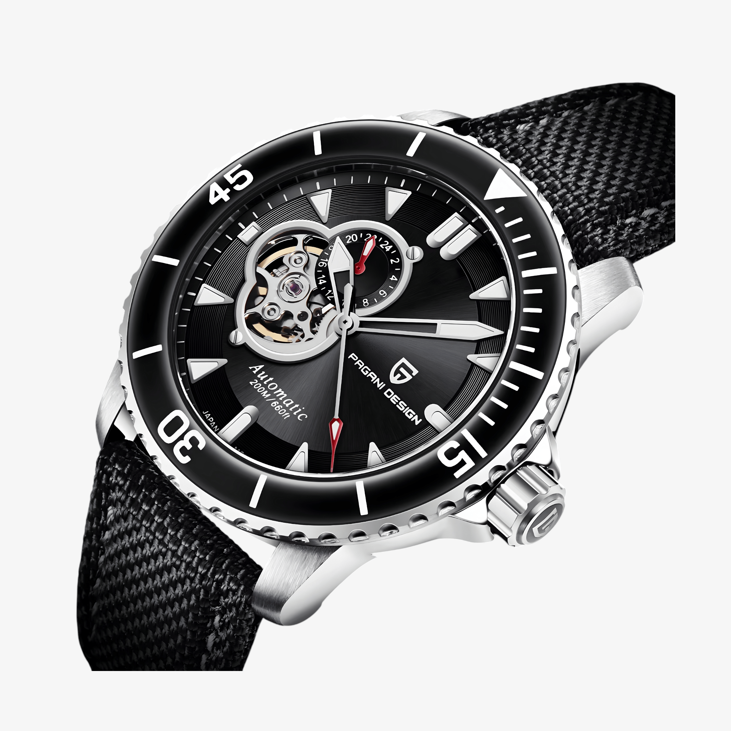 Muški Automatik Sat Pagani Desing PD1674 Tourbillon - Black/Silver