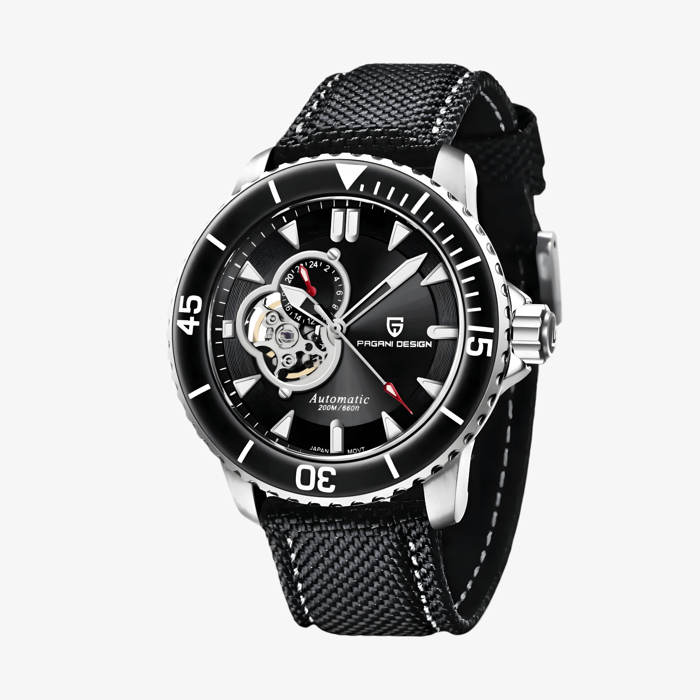 Muški Automatik Sat Pagani Desing PD1674 Tourbillon - Black/Silver