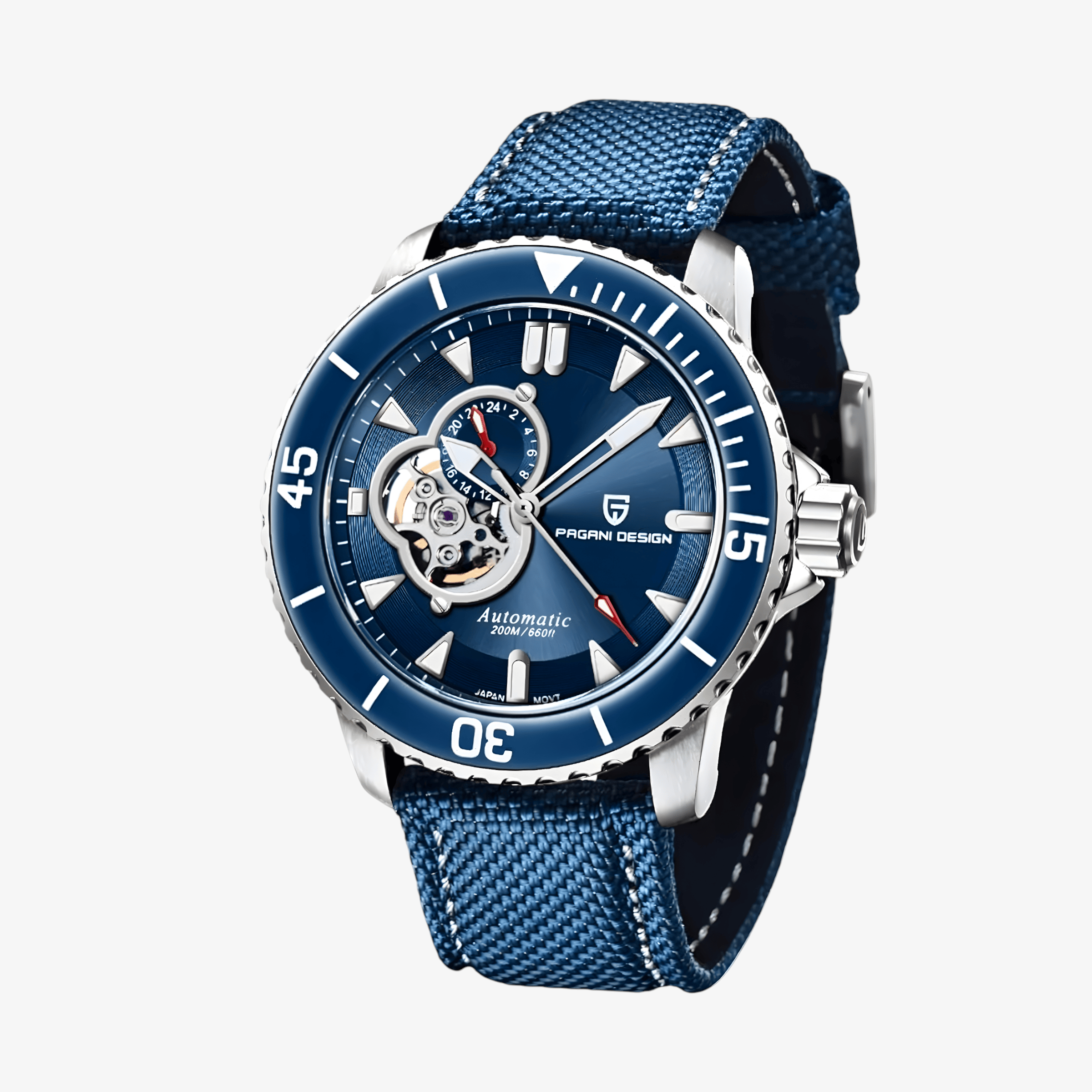 Muški Automatik Sat Pagani Desing PD1674 Tourbillon - Blue/Silver
