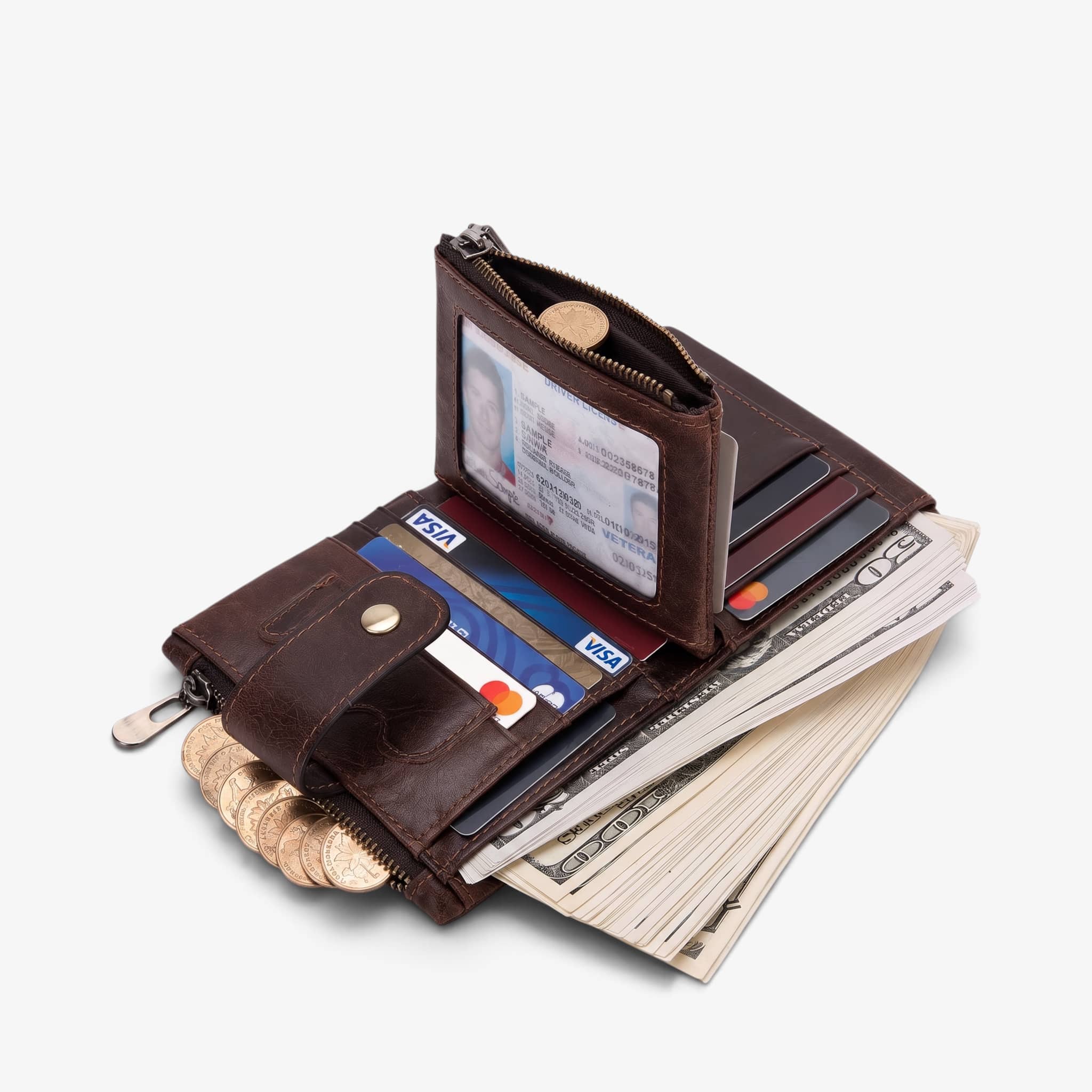 Muški Kožni Novčanik Hunter - Dark Brown