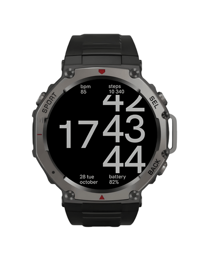 Pametni sat Military DM58 Black – ekran visoke rezolucije, crna silikonska narukvica