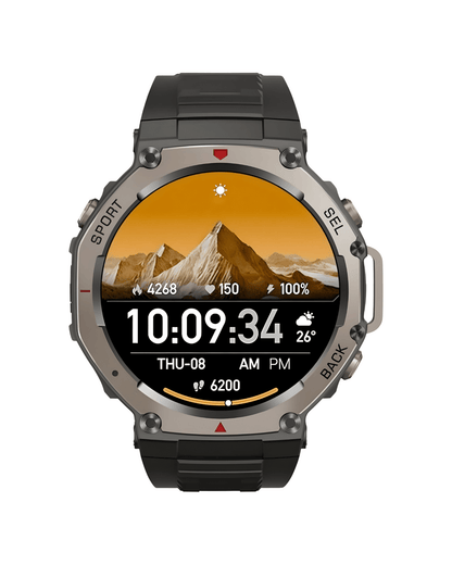 Military DM58 Black pametni sat – front view sa digitalnim ekranom