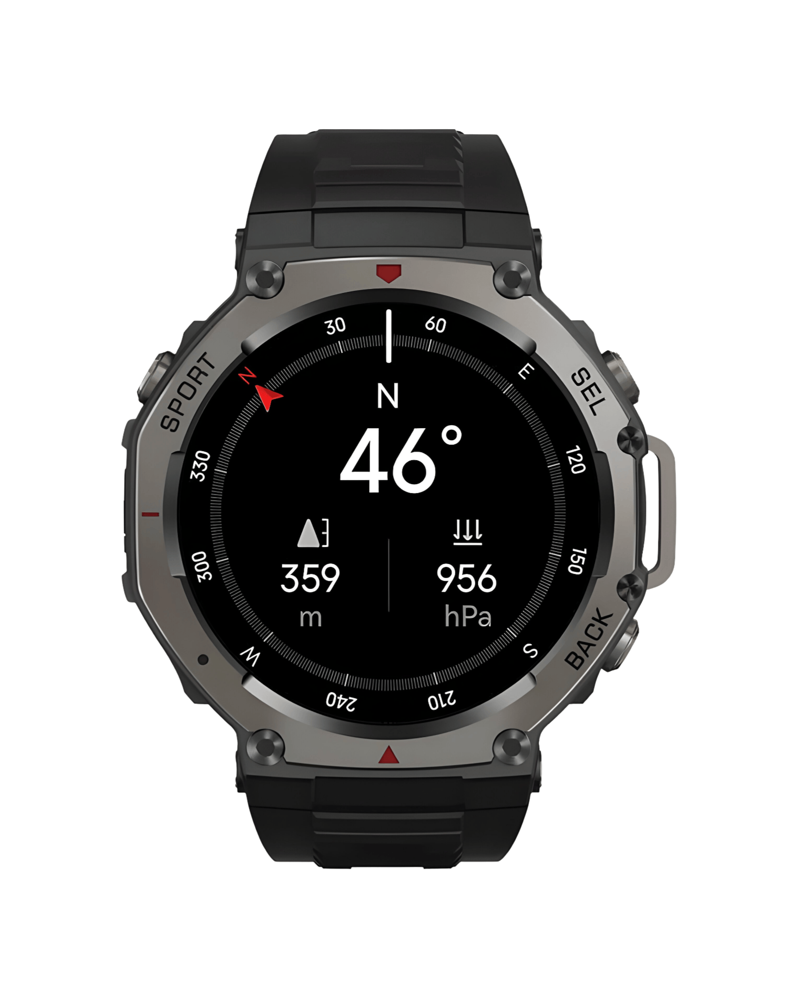 Muški pametni sat Military DM58 Black – prikaz ekrana u radu, silikon narukvica