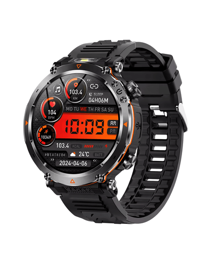 Muški pametni sat Military G17 sa gumenom narukvicom – sportski izgled, prikaz displeja i robustnog metalnog kućišta.