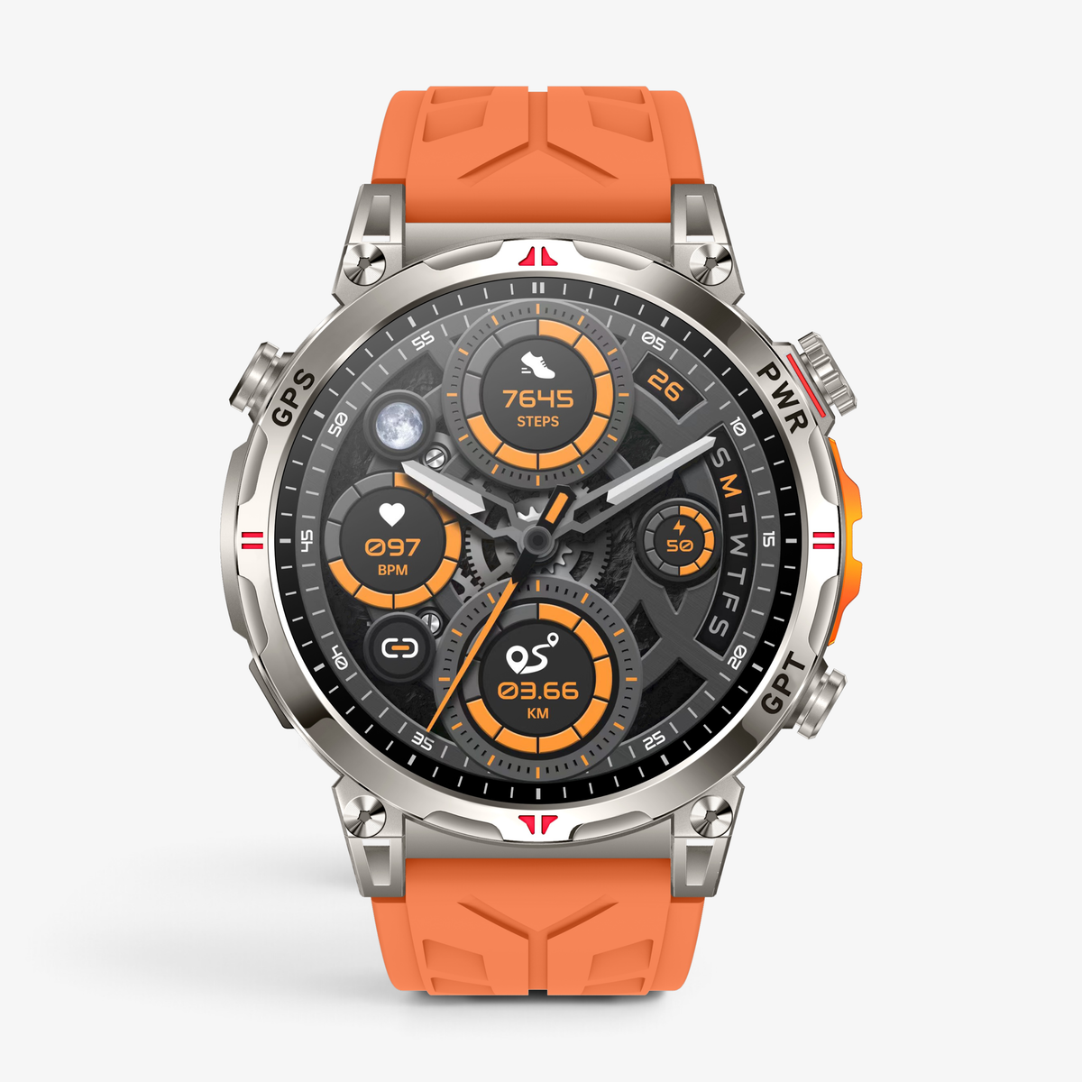 Muški Pametni Sat Military KC93 - Silver/Orange