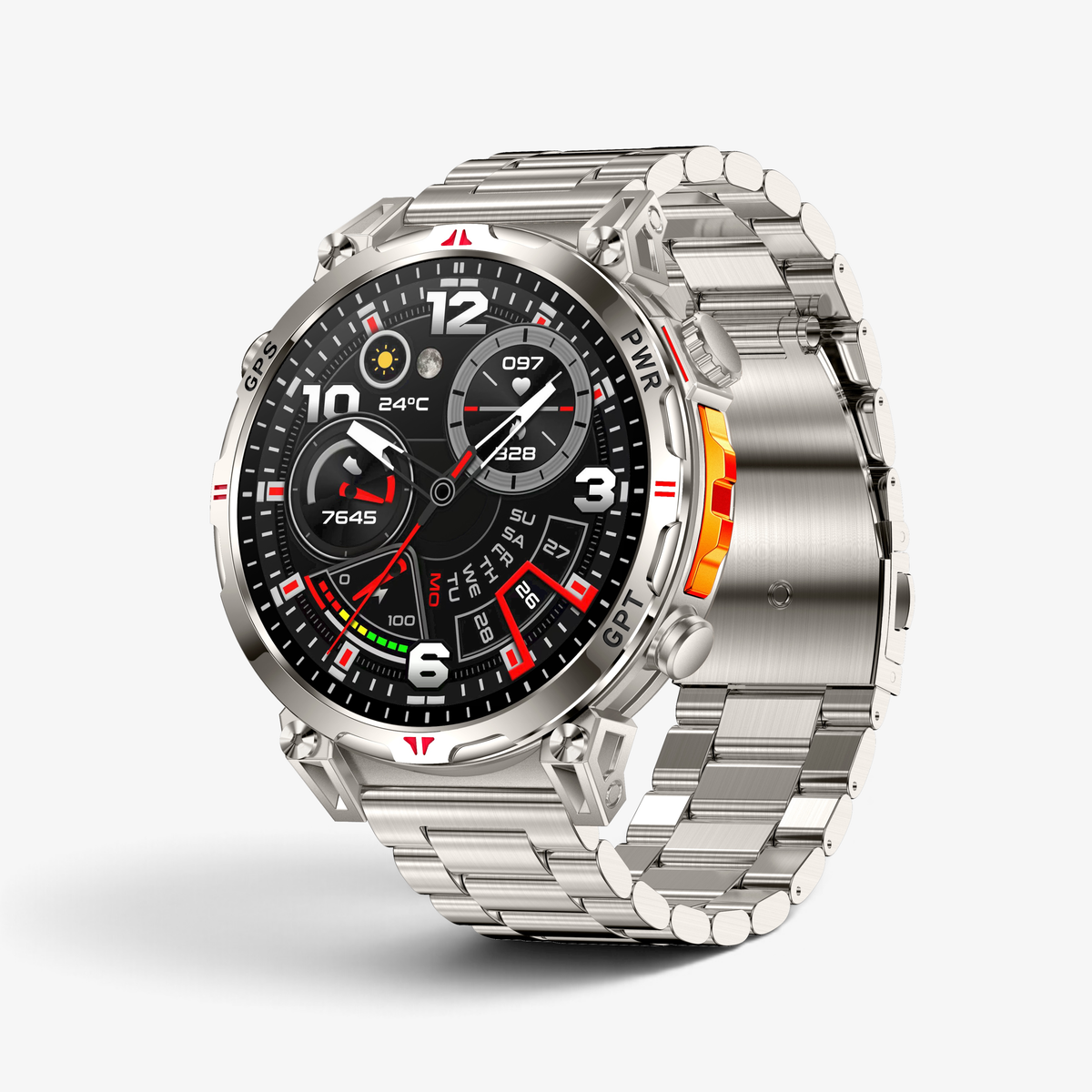 Muški Pametni Sat Military KC93 - Silver/Orange