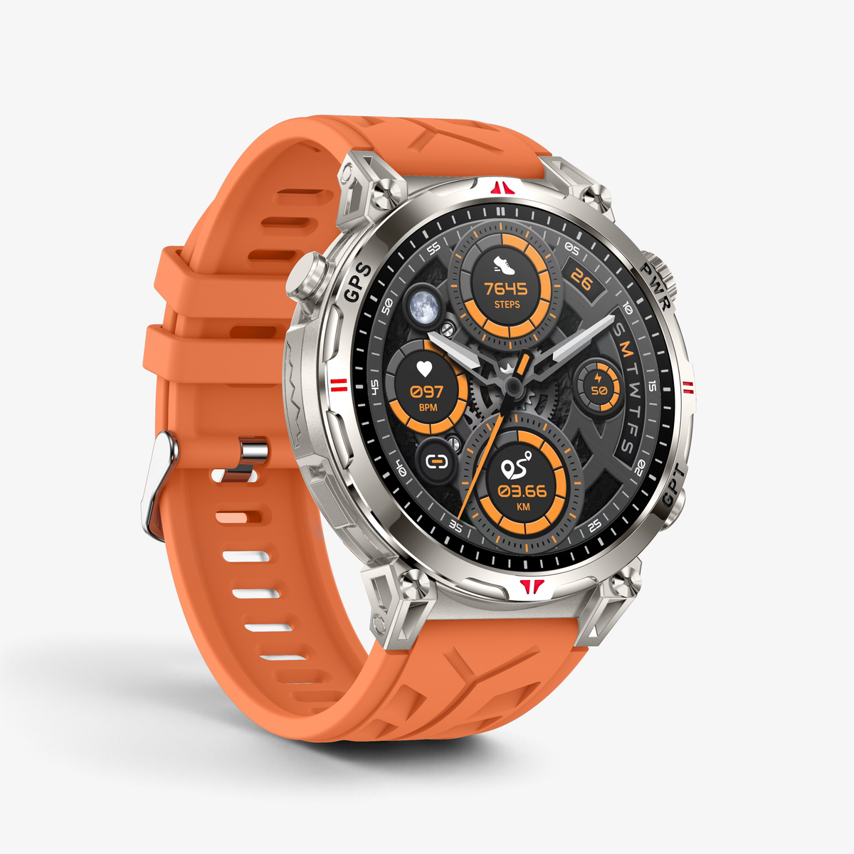 Muški Pametni Sat Military KC93 - Silver/Orange