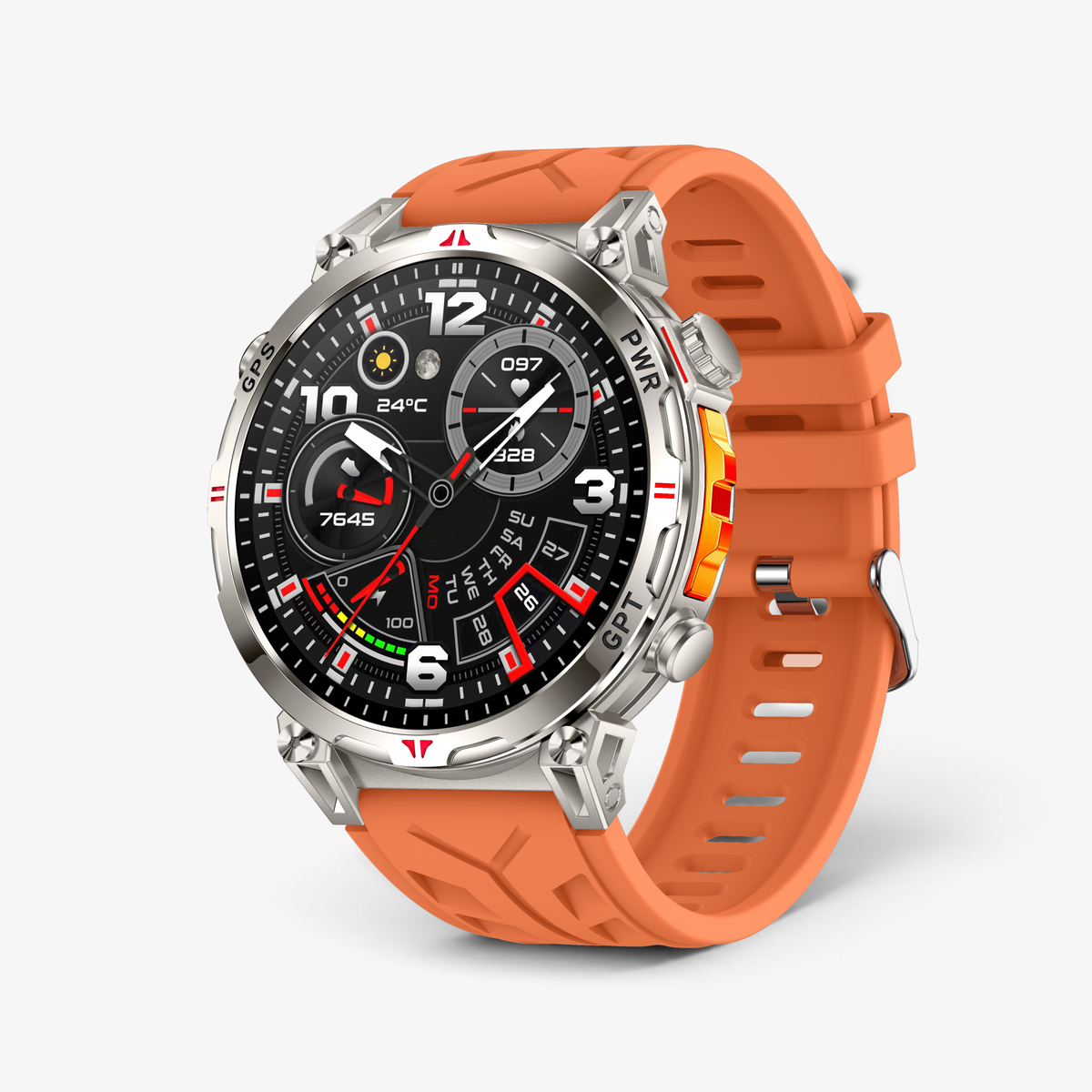 Muški Pametni Sat Military KC93 - Silver/Orange