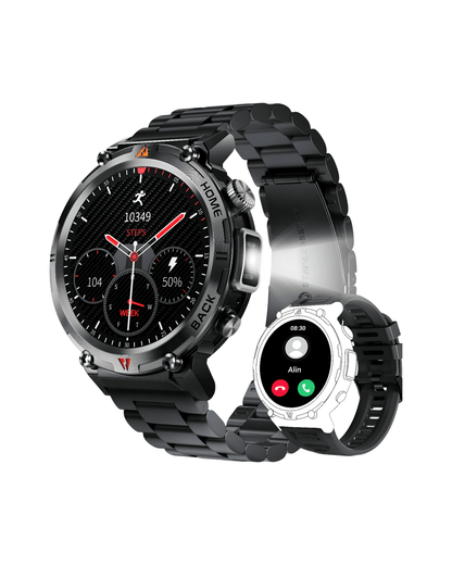 Military NX21 Metal Black – metalna narukvica na satu, silikon u kompletu, uključen LED blic i aktivan ekran